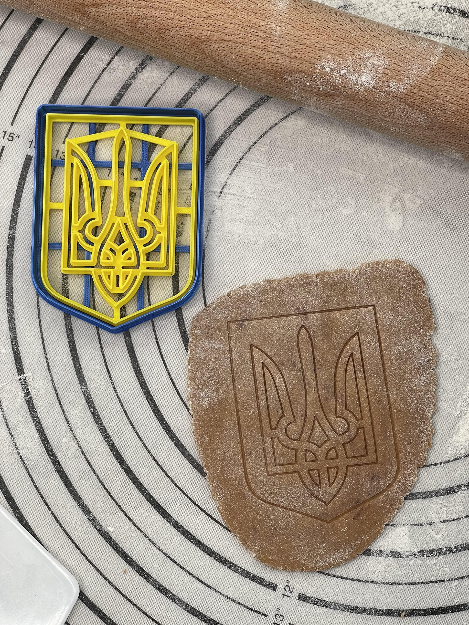 3D Kitchen Art SUPPORT UKRAINE - Ukrainian Herb Trident Cookie Cutter & Mold 4-Inch-Scale Produced by 3D Kitchen Art