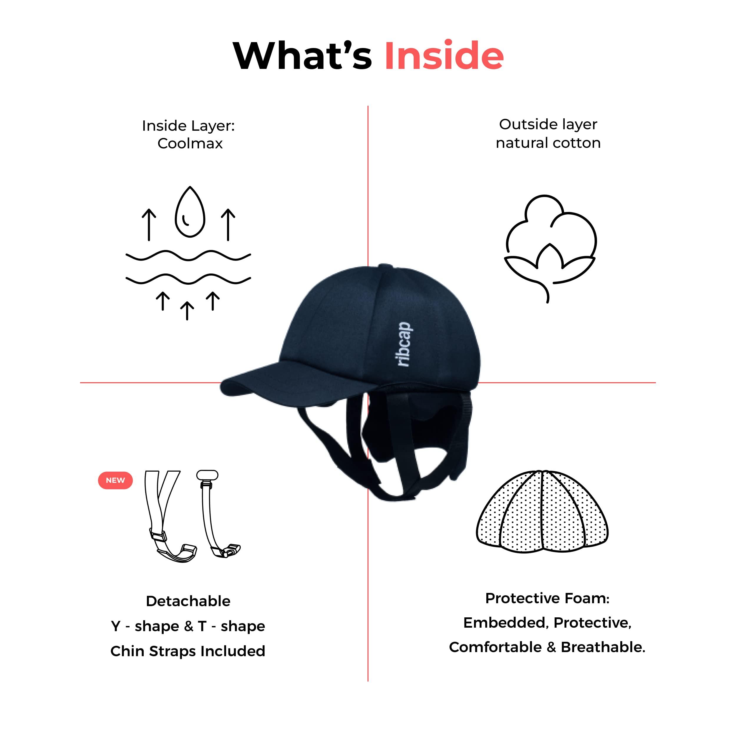 Ribcap Ribcap Baseball Cap Medical Grade Protective Helmet | Navy Blue | Large-Extra Large (Head Circumference 23-26\") | Soft Helmet for Epilepsy | Protective Helmet for Seizures | Fashionable & No Stigma