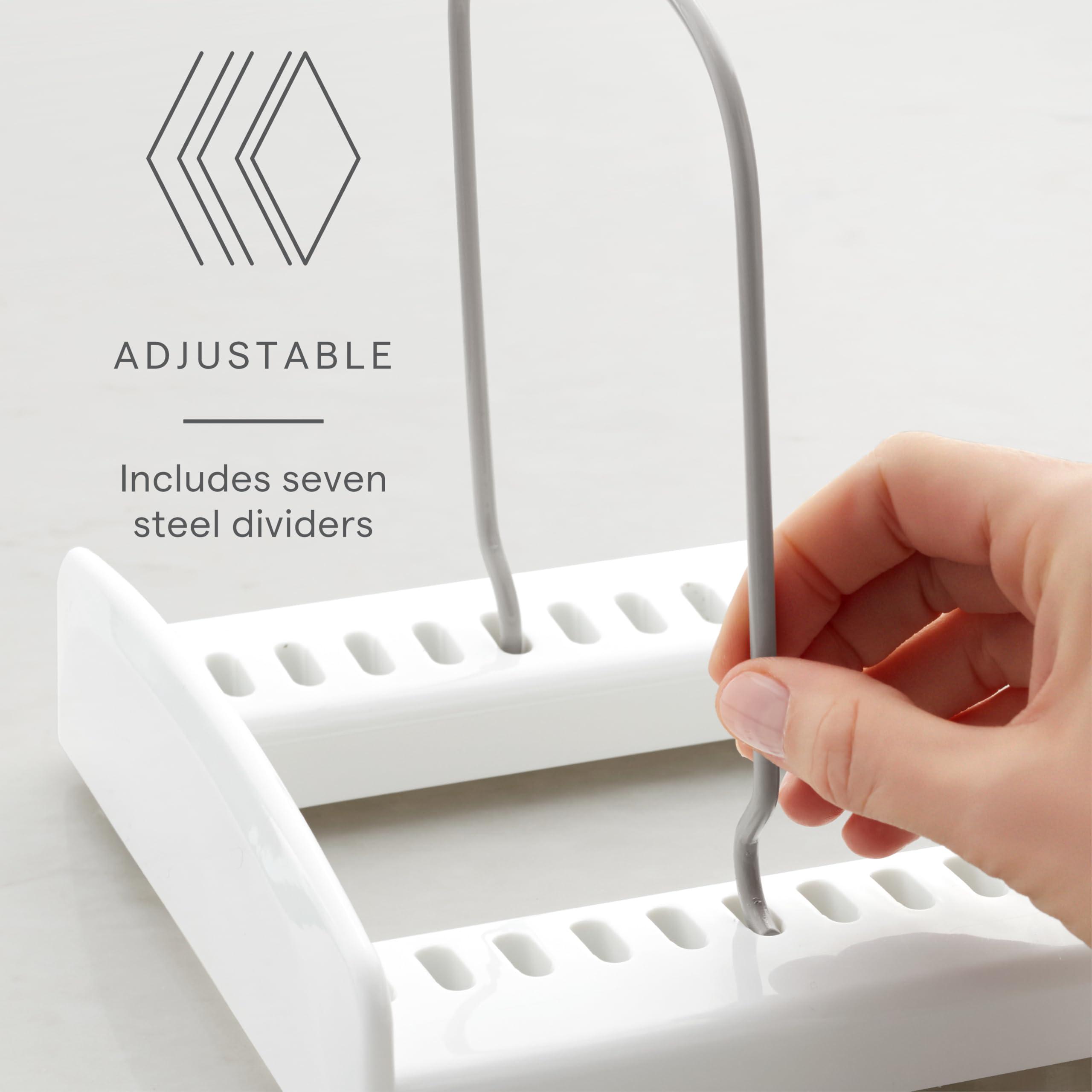 YouCopia YouCopia StoreMore Adjustable Bakeware Rack, Cookie Sheet Baking Pan and Tray Organizer for Kitchen Cabinet and Pantry Storage, Standard, White