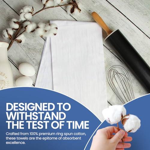 LITO LINEN AND TOWEL Flour Sack Towels |Valentines Day Tea Towel for Crafts| Kitchen Towel|Dish Towel| Cotton Blank Towel for Embroidery| Baking Bread Proofing Linen Cover|Thick Absorbent Quick Dry| 3 Pack 18\"x 28\" White