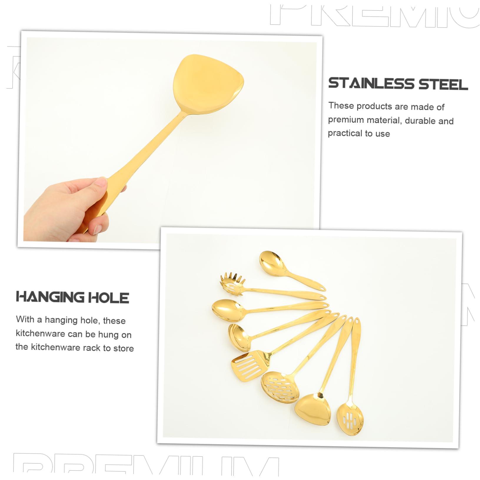 CIYODO CIYODO 1 Set Kitchen Set Cutlery Organizer Kitchen Gadgets Pot Induction Cookware Pan Utensil Mixing Spoon Sink Tool Kit Silverware Kitchen Accessories Dishwasher Stainless Steel Golden