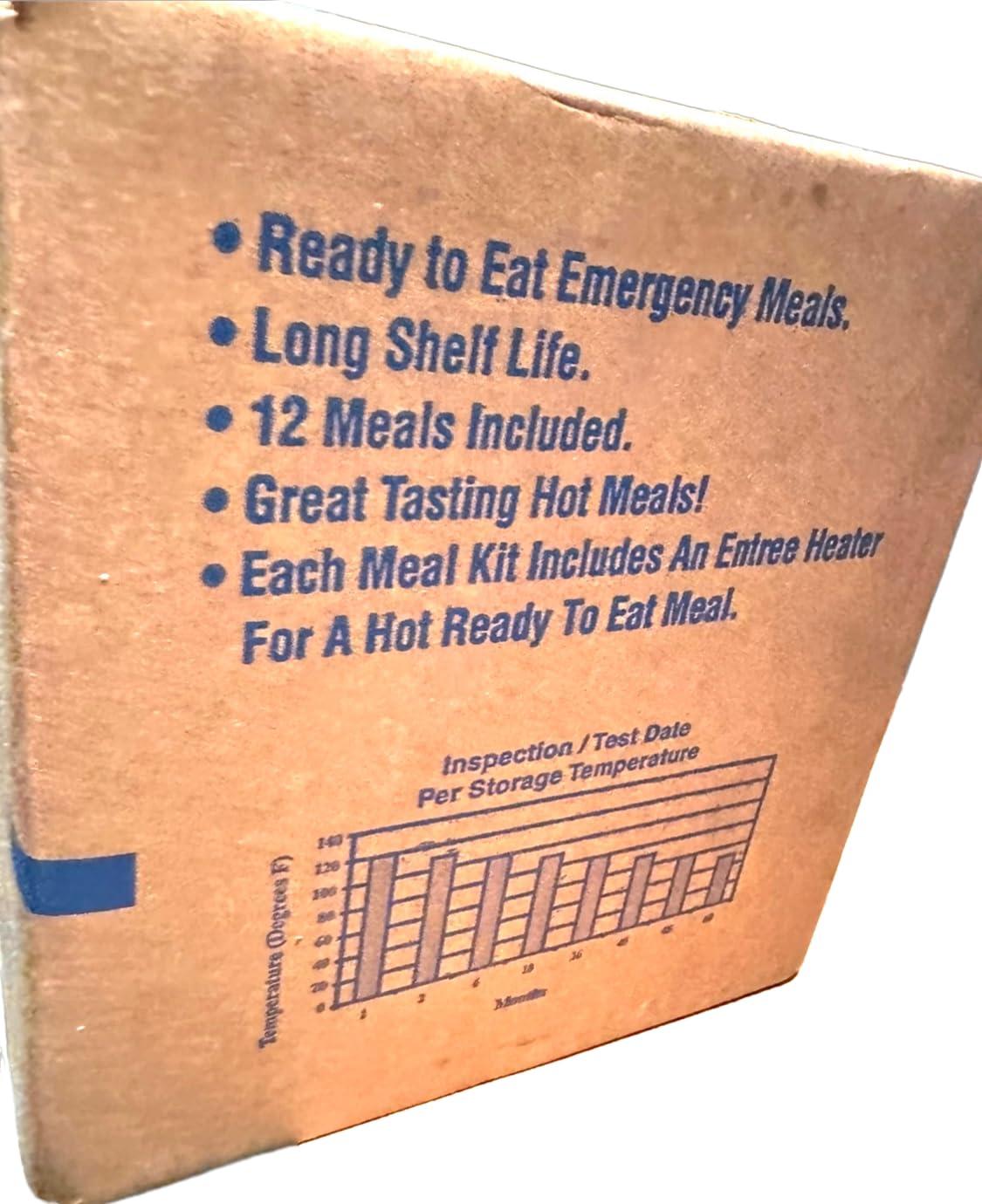 Apack A-PACK Ready Meal 12 MRE Kit - 12 Full Meals REDUCED SODIUM - Sealed