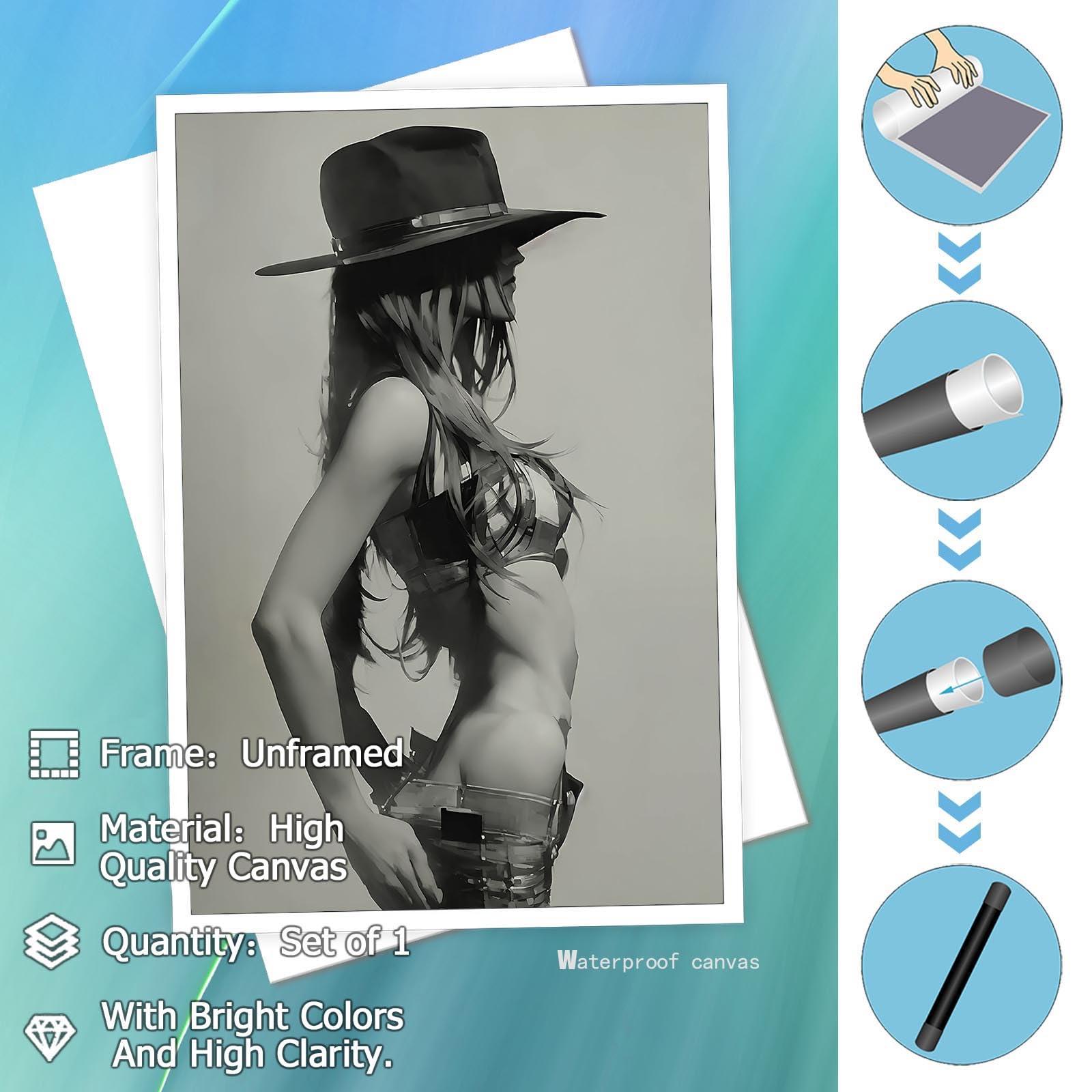 Beshdomp Beshdomp Retro Desert Cowgirl Posters Rustic Style Eclectic West Ranch Art Black White Film Photography Wild Western Woman Cowboy Prints For Home Bedroom Dorm Farmhouse Wall Decor 12x16in Unframed