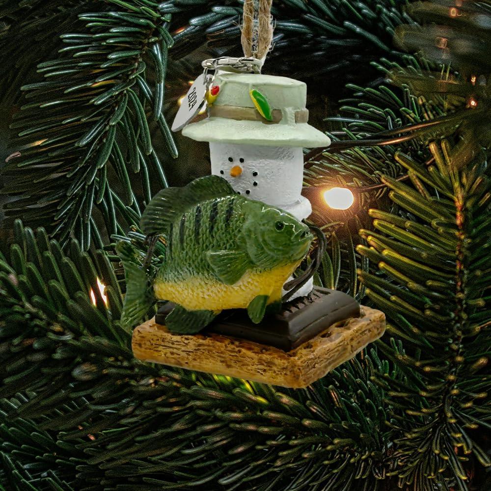 elskandi S\'Mores Biggest Catch Fish Ornaments for Christmas Tree, Gone Fishing Ornament for Dad, Father\'s Day and Birthday 2024