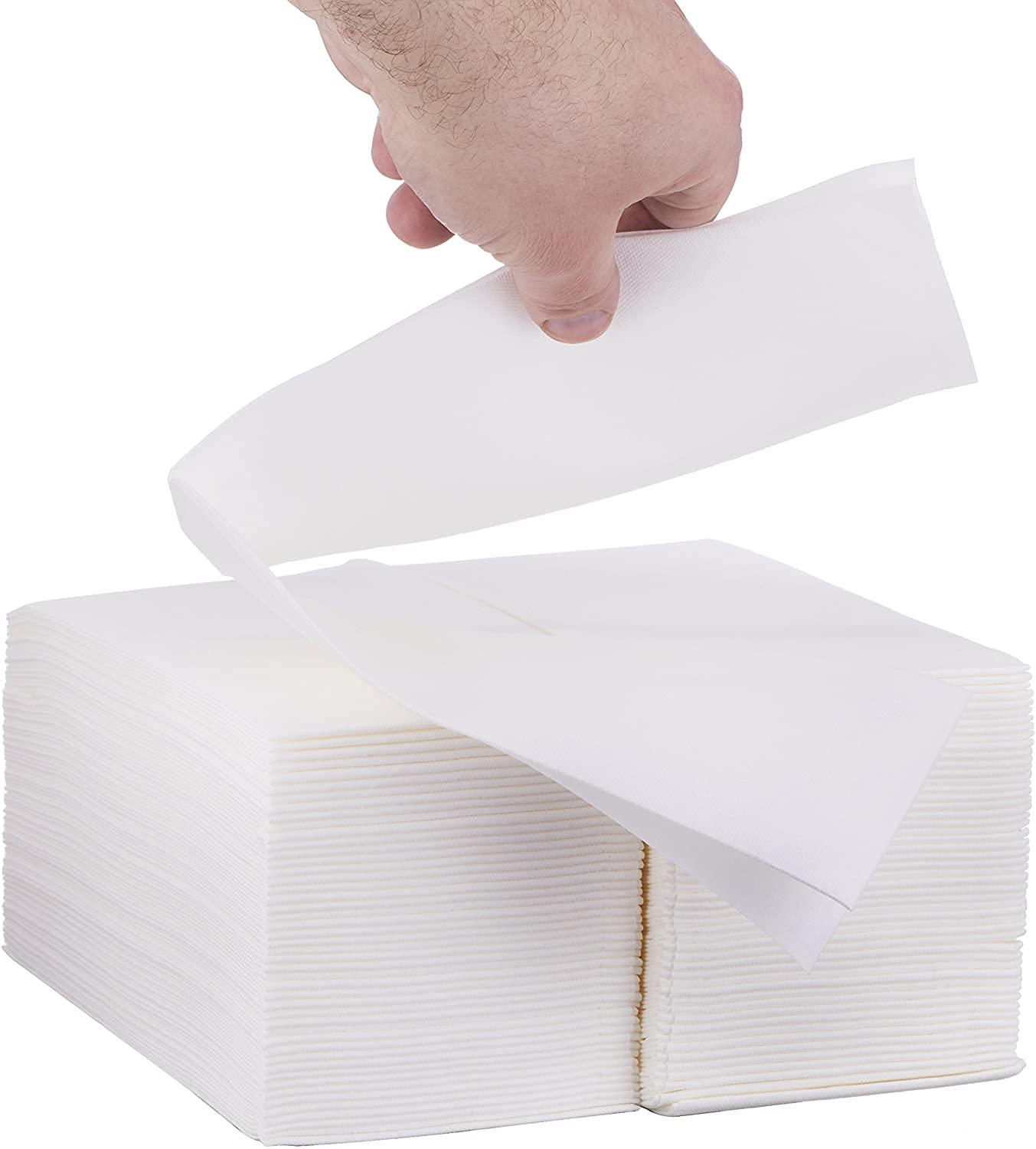 eDayDeal Disposable Cloth-Like Paper Hand Guest Towels Soft, Absorbent, Air Laid Tissue Paper for Kitchen, Bathroom or Events, White Guest Towel