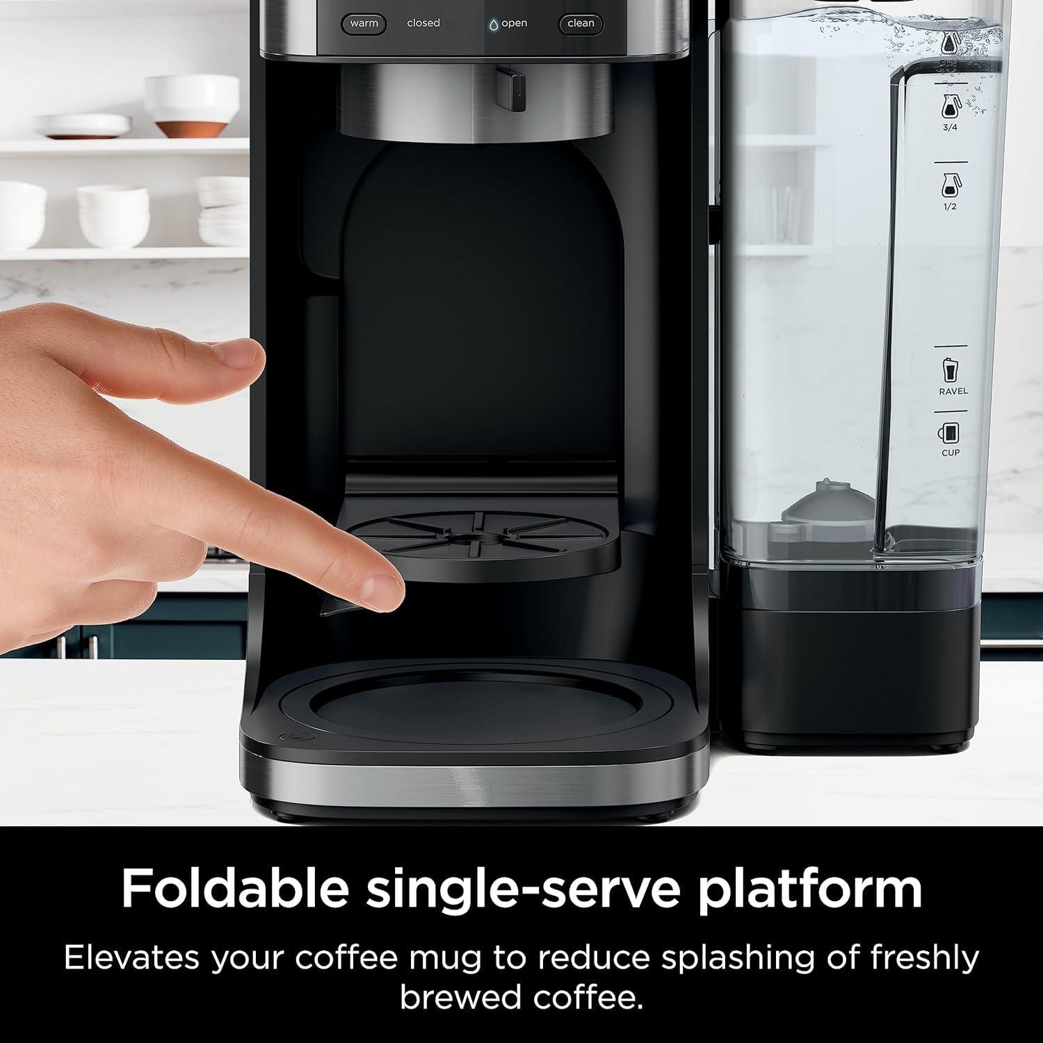 Ninja Ninja CFP101 DualBrew Hot & Iced Coffee Maker, Single-Serve, Compatible with K-Cups & 12-Cup Drip Coffee Maker, Black (Renewed)