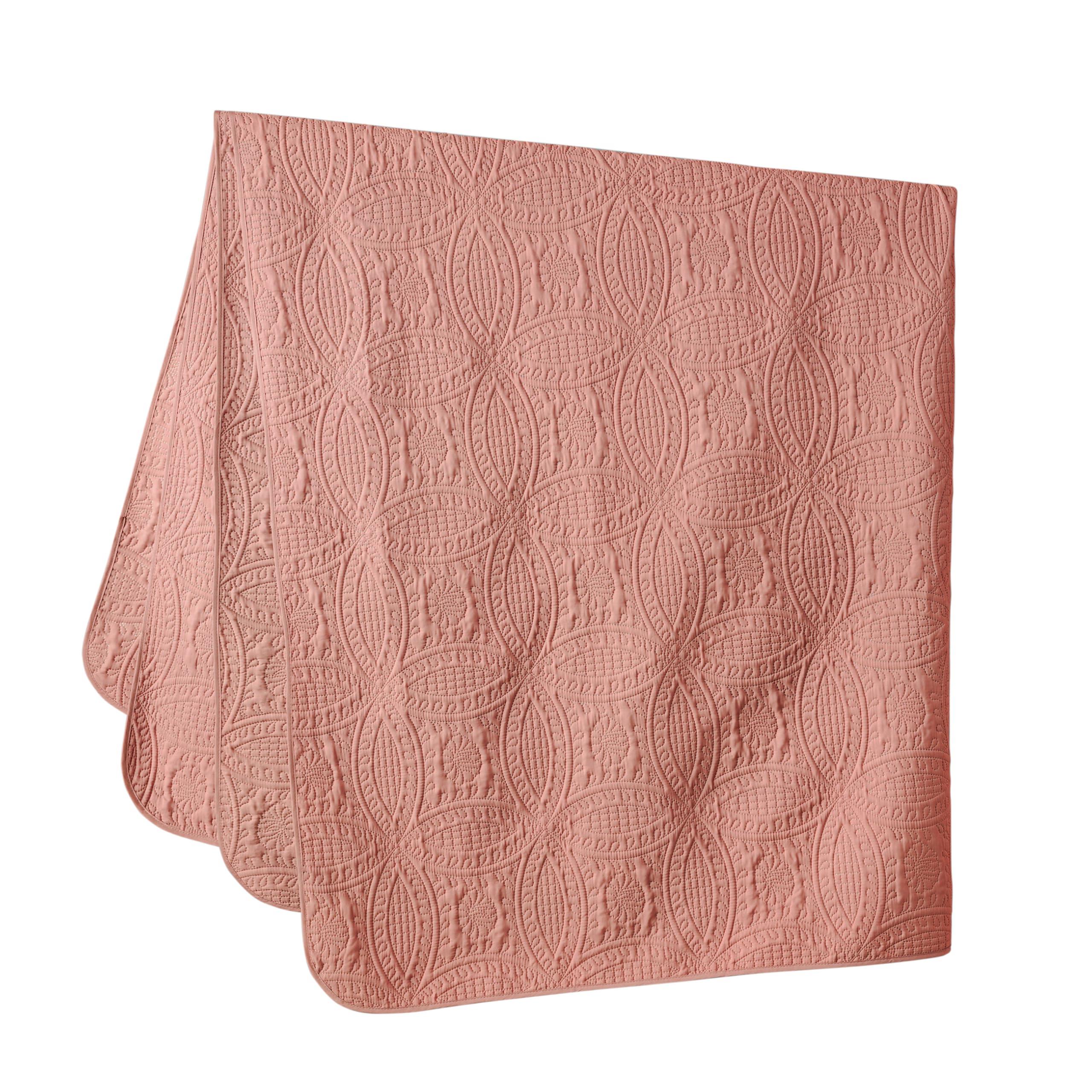 Chezmoi Collection Chezmoi Collection Austin 3-Piece Oversized Bedspread Coverlet Set (King, Salmon)