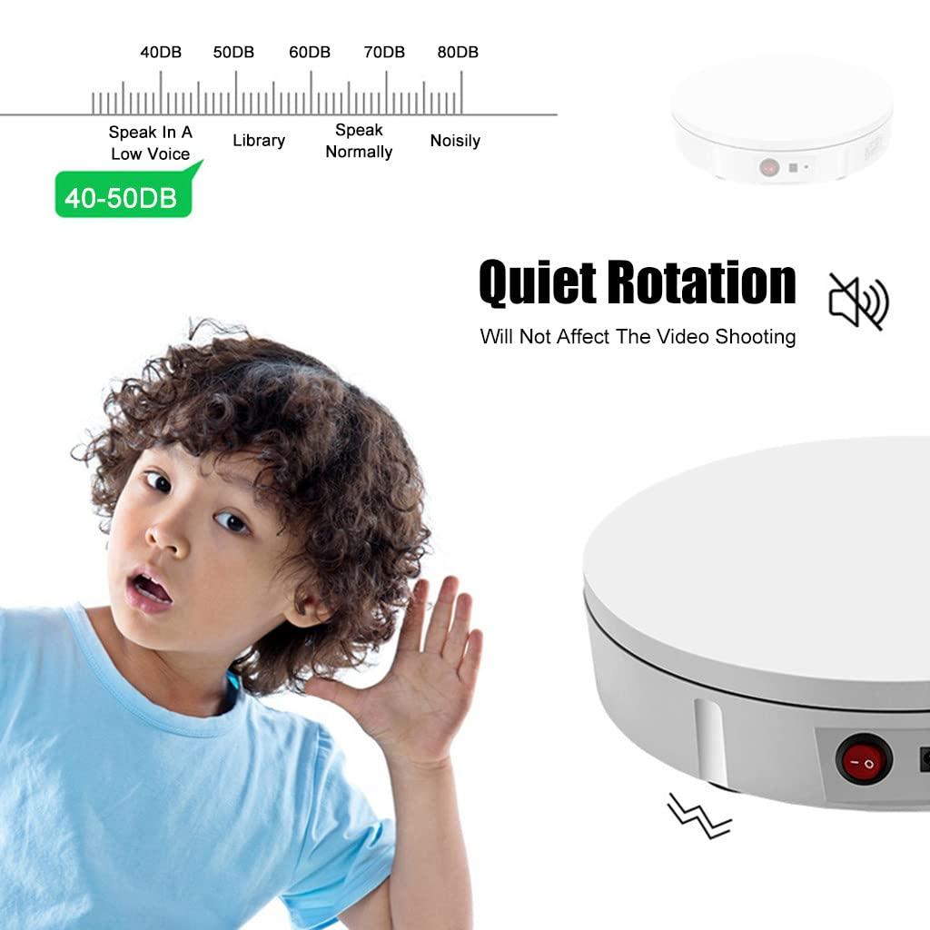 FONOBO FONOBO Motorized Rotating Display Stand 360 Electric Turntable with 5 PVC Backgrounds, 330Lb Load for Display Heavy Duty Product,Black