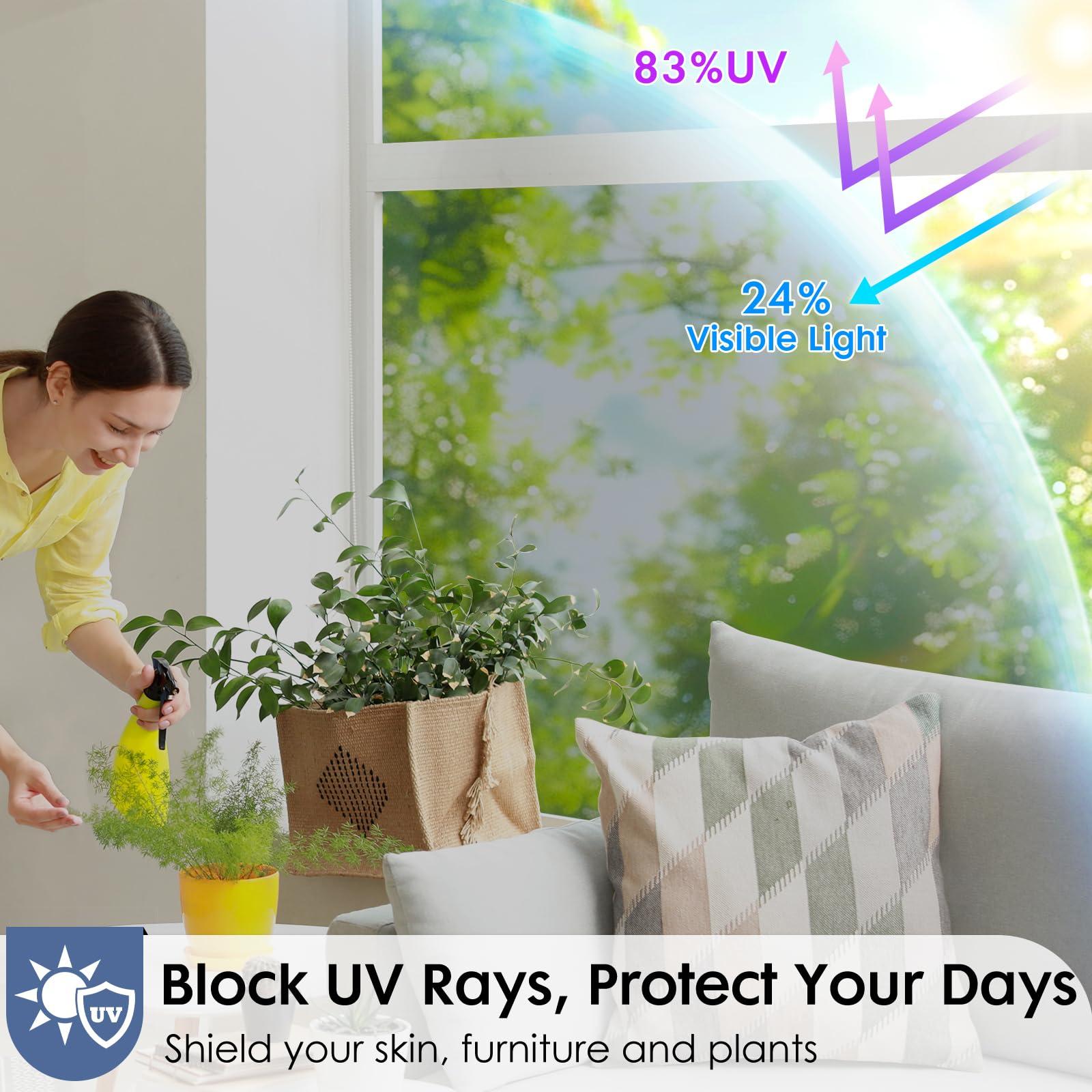 rabbitgoo rabbitgoo Window Privacy Film One Way Window Tint for Home, Removable Reflective Heat Sun Blocking Anti UV Glass Door Covering, Mirror Tinting Film House Office, 35.4 in X 9.8 Feet, Silver