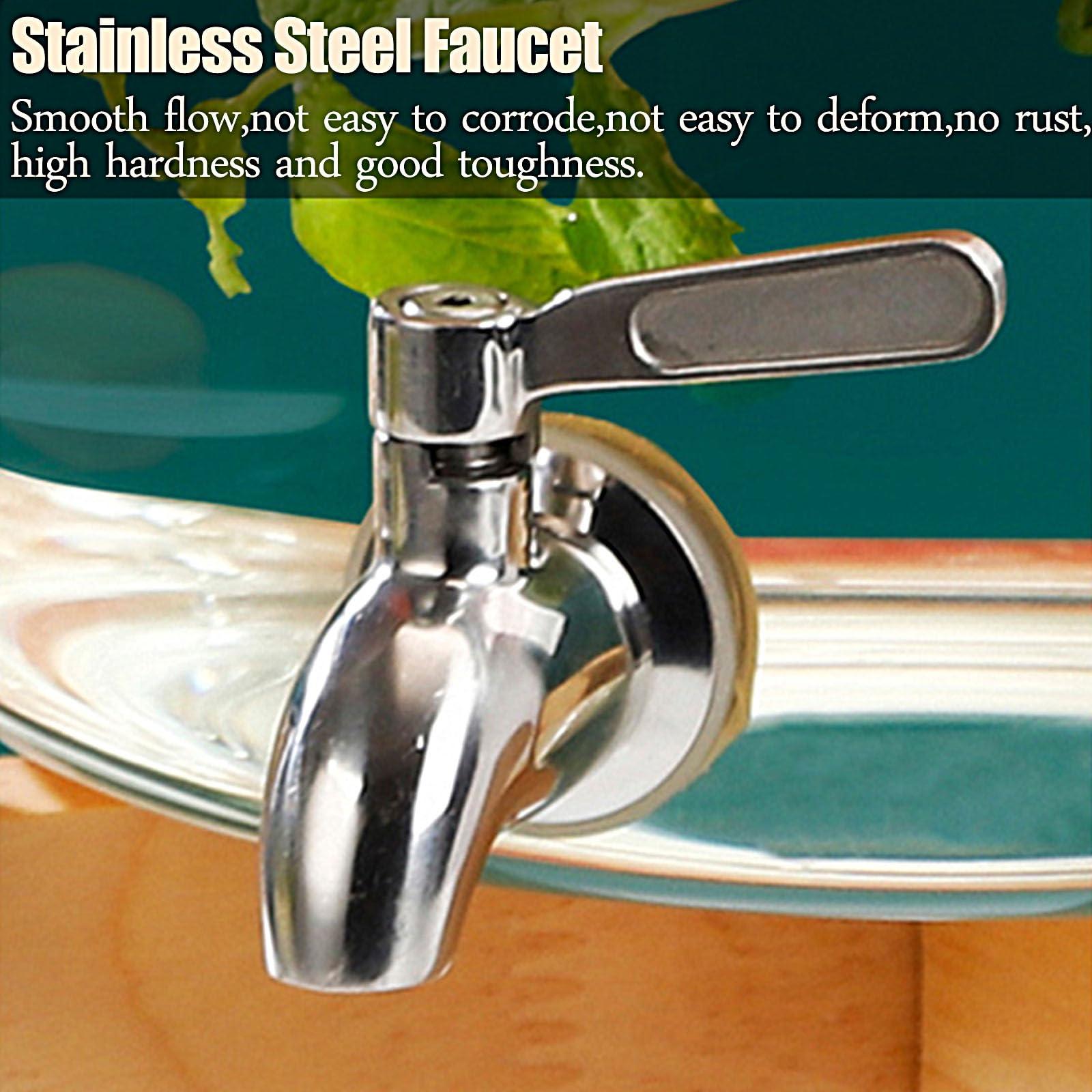 WRJAHCG WRJAHCG Glass Drink Dispenser for Parties,Glass Jar Beverage Dispenser with Stand Glass Beverage Dispenser with Stainless Steel Spigot for BBQ, Picnic, Pool Party and Social Events,4L