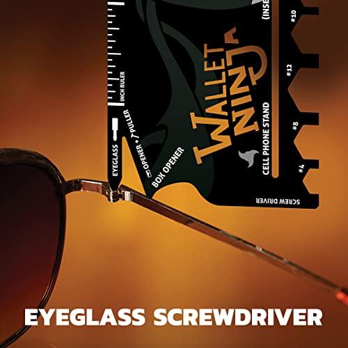 Wallet Ninja Wallet Ninja Multitool Card 18 in 1 Credit Card Size Multi-Tool for Quick Repairs, EDC Survival Gear, Bottle Opener, Camping Cool Gadget and Stocking Stuffer (Blue)