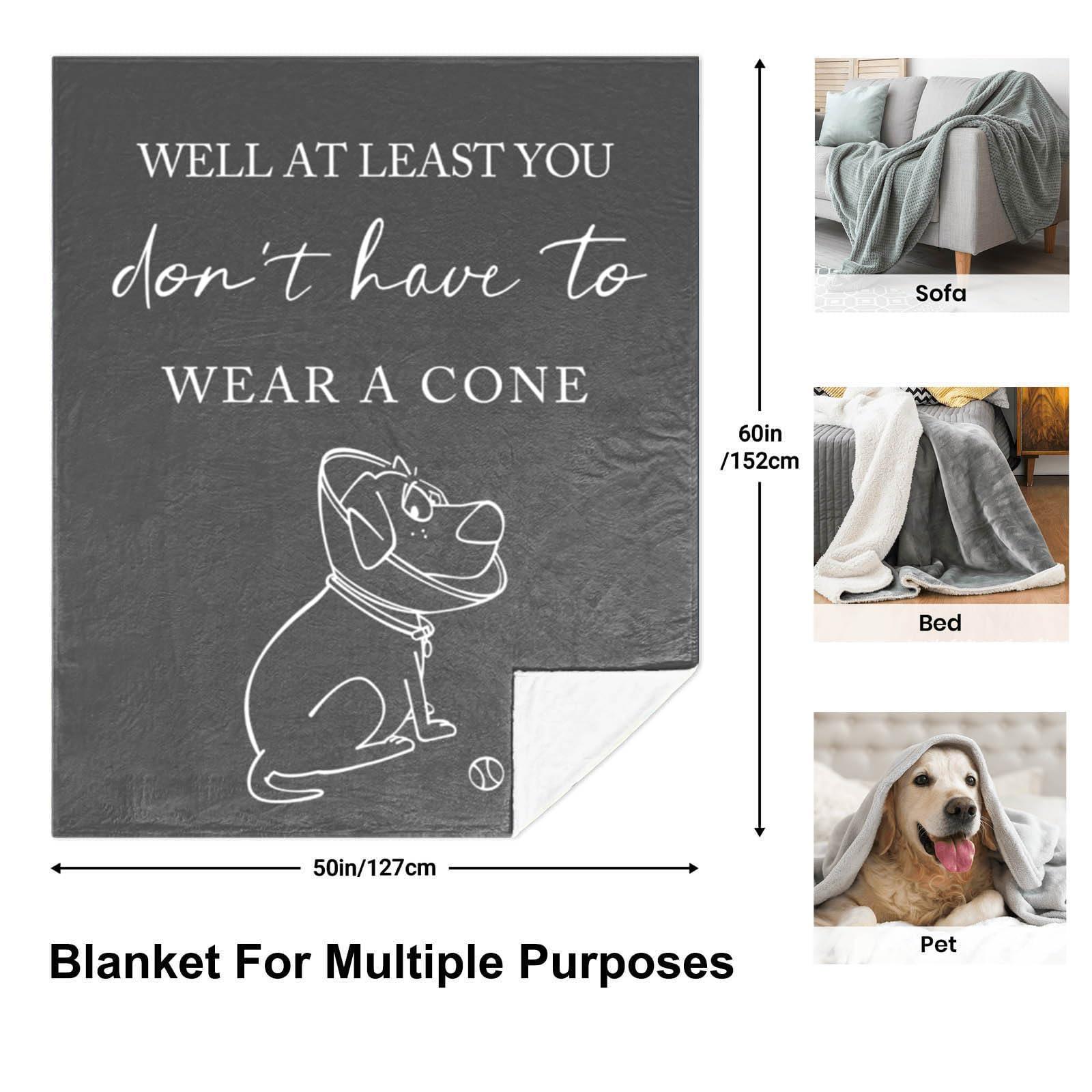 Peliny Chrid Peliny Chrid Get Well Gifts for Women After Surgery Blanket Grey 60\"X50\", Get Well Soon/Feel Better Gifts for Women, Post Surgery Recovery Gifts for Women, at Least You Dont Have to Wear A Cone Throw