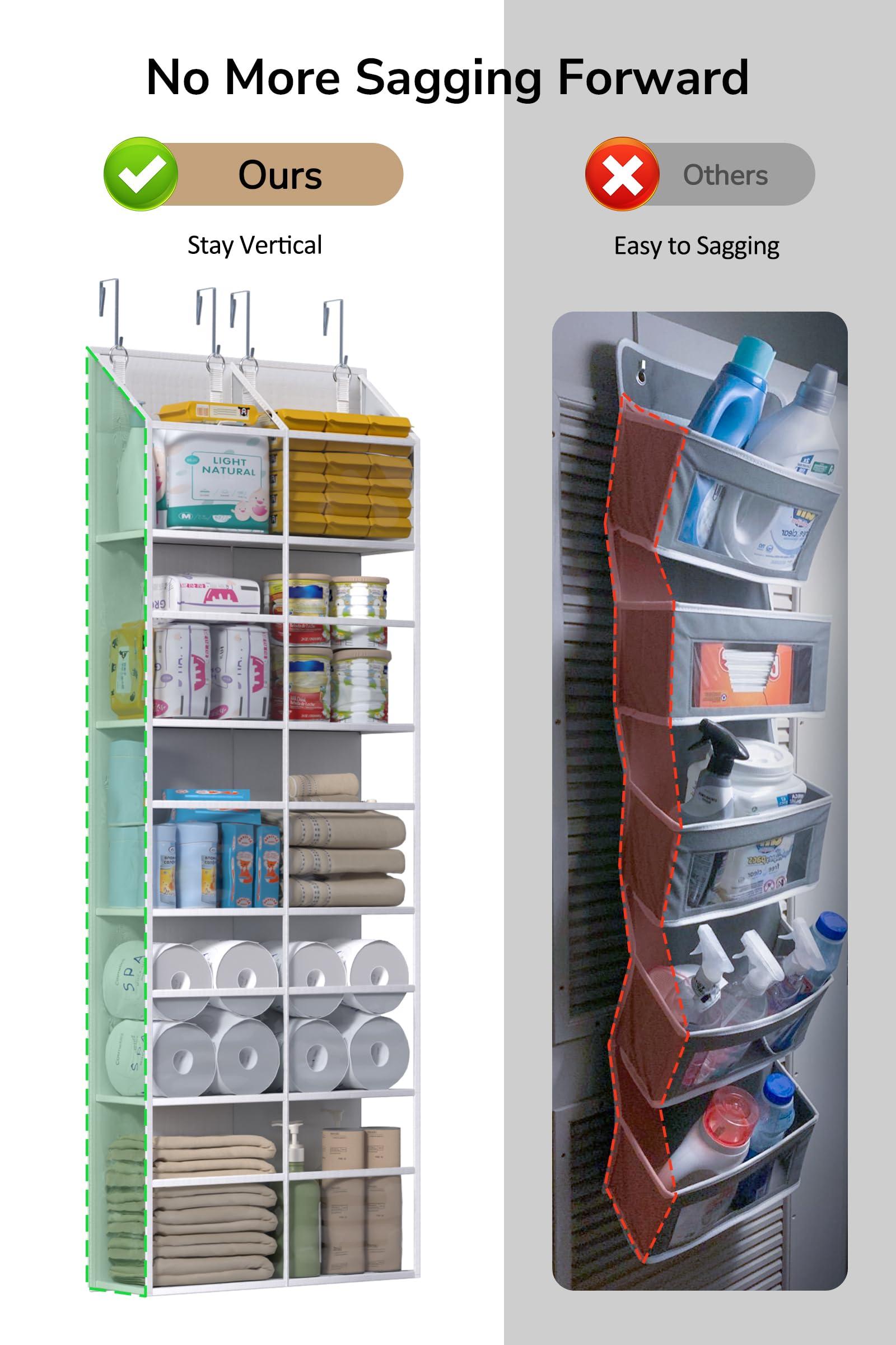 ALLTIDYUP ALLTIDYUP Dual-Row 5 Tier Shelf Hanging Closet Organizers + Dual-Row Transparent 5 Tier Over The Door Organizer