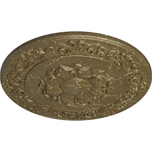 Ekena Millwork Ekena Millwork CM27SYMMC Sydney Ceiling Medallion, 27 3/4\"OD x 2\"P (Fits Canopies up to 5 3/4\"), Hand-Painted Mississippi Mud Crackle