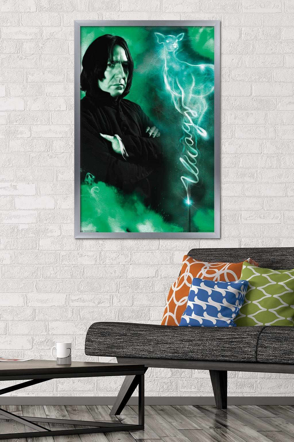 Trends International Trends International The Wizarding World: Harry Potter - Snape Always Wall Poster, 34L x 22.4W, Silver Framed Version