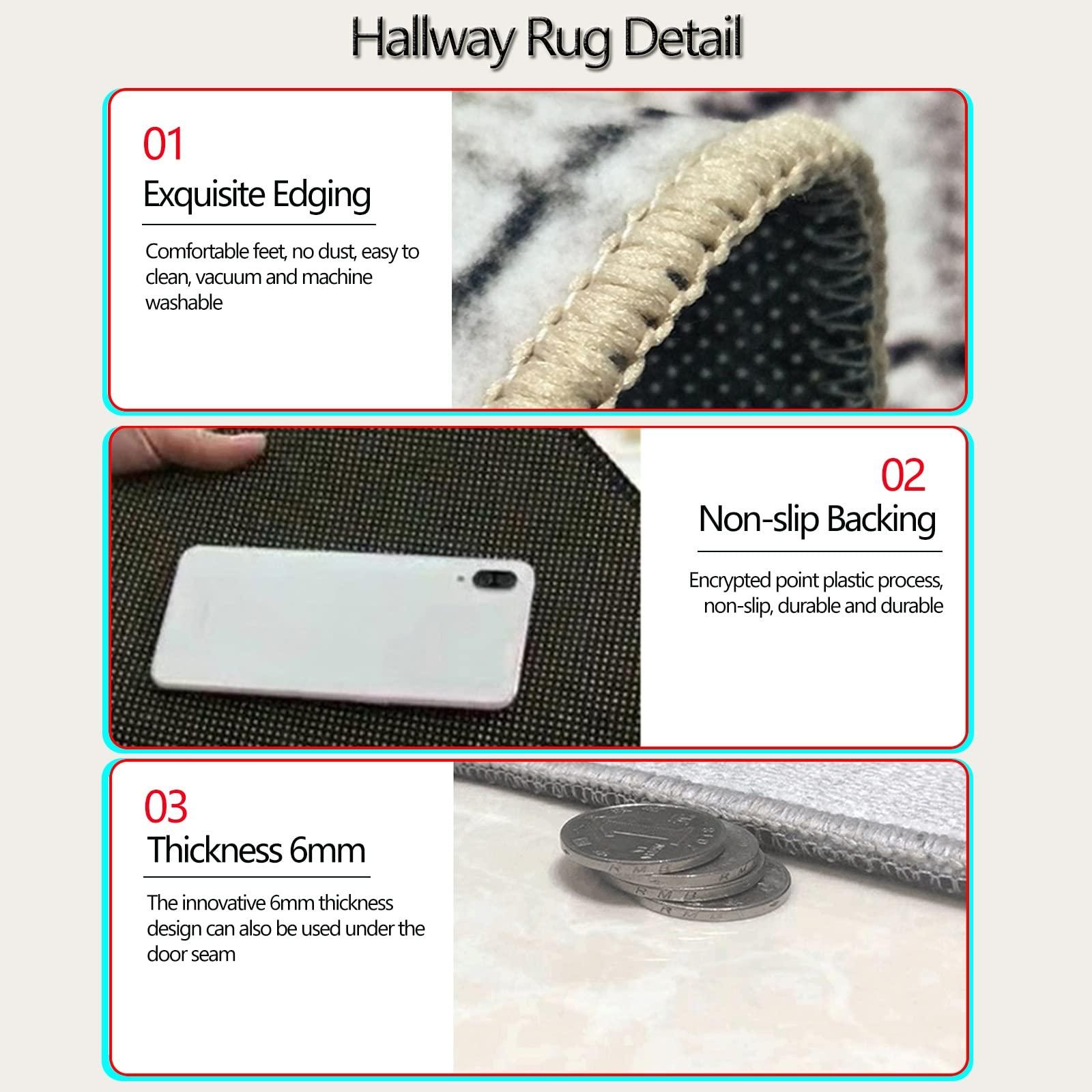 Hamankim Carpet Runner with Anti-Slip Backing, Hallway Runner Rug Washable Kitchen Hall Stairs Runners Rugs 1m 150cm 2m 2.5m 300cm 3.5m 4m 4.5m 5m 6m Floor Mat ( Size : 2 ft 14.8 ft )