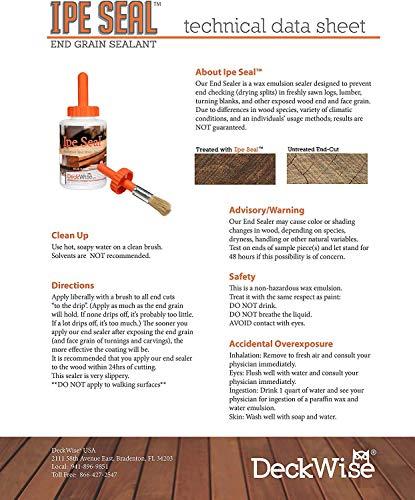DeckWise DeckWise Ipe Seal Hardwood End Grain Sealant for Fresh Cut Board Ends or Turning Blanks (16-oz.)