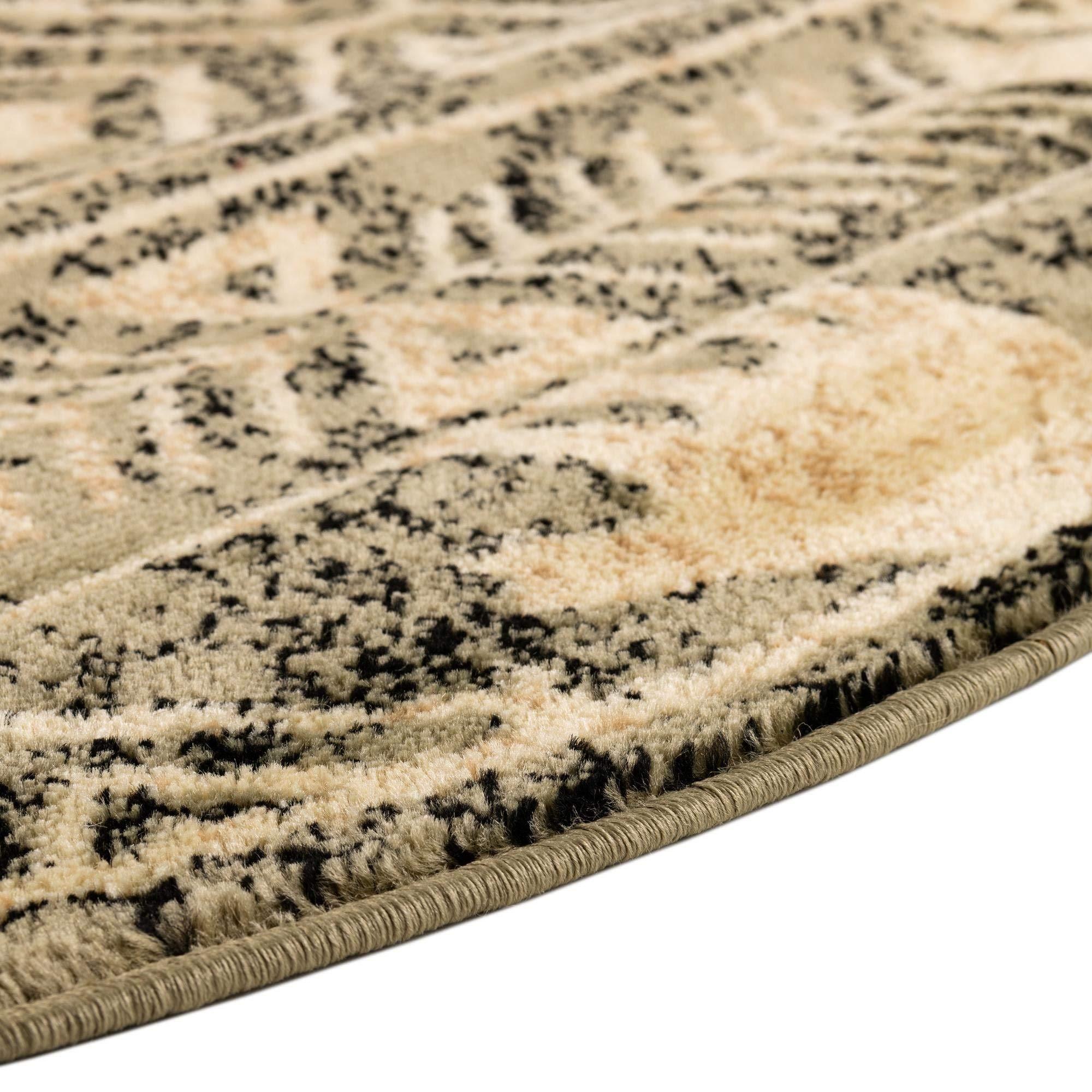 Rugs.com Rugs.com Pioneer Collection Rug 8 Ft Round Green Medium-Pile Rug Perfect for Kitchens, Dining Rooms