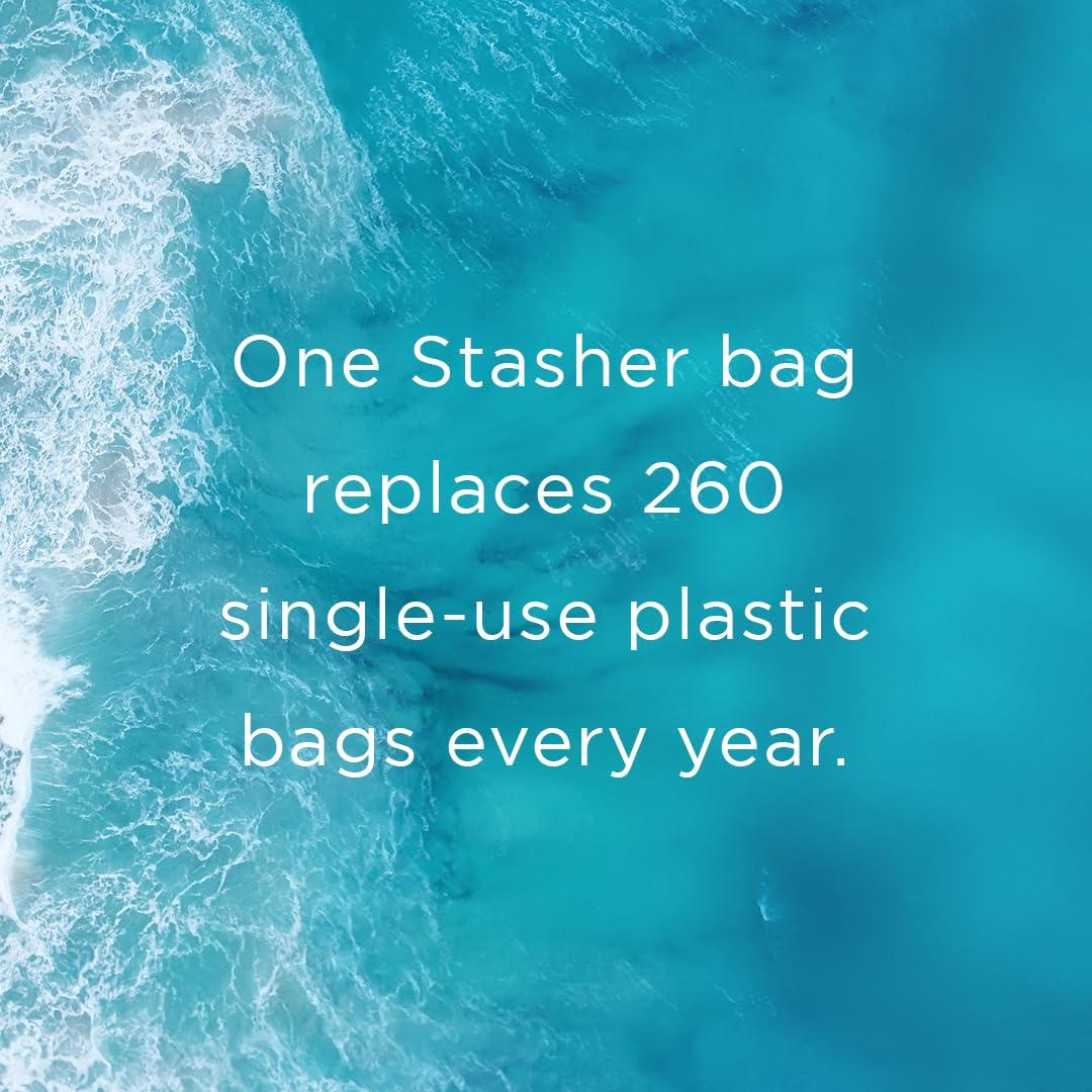 Stasher Stasher Premium Silicone Reusable Food Storage Bags, 2-Pack, Clear , Multi-Use Food Storage Bags, Lunch Bag, Travel Containers , BPA Free, Leak-free, Dishwasher-Safe, Eco-friendly