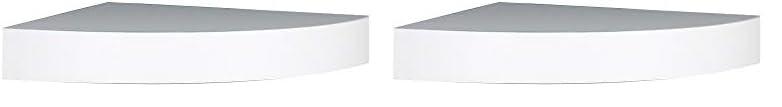 in Place InPlace Shelving 0191806 11.8-Inch Wide Floating Corner Wall Shelf, White (Pack of 2)