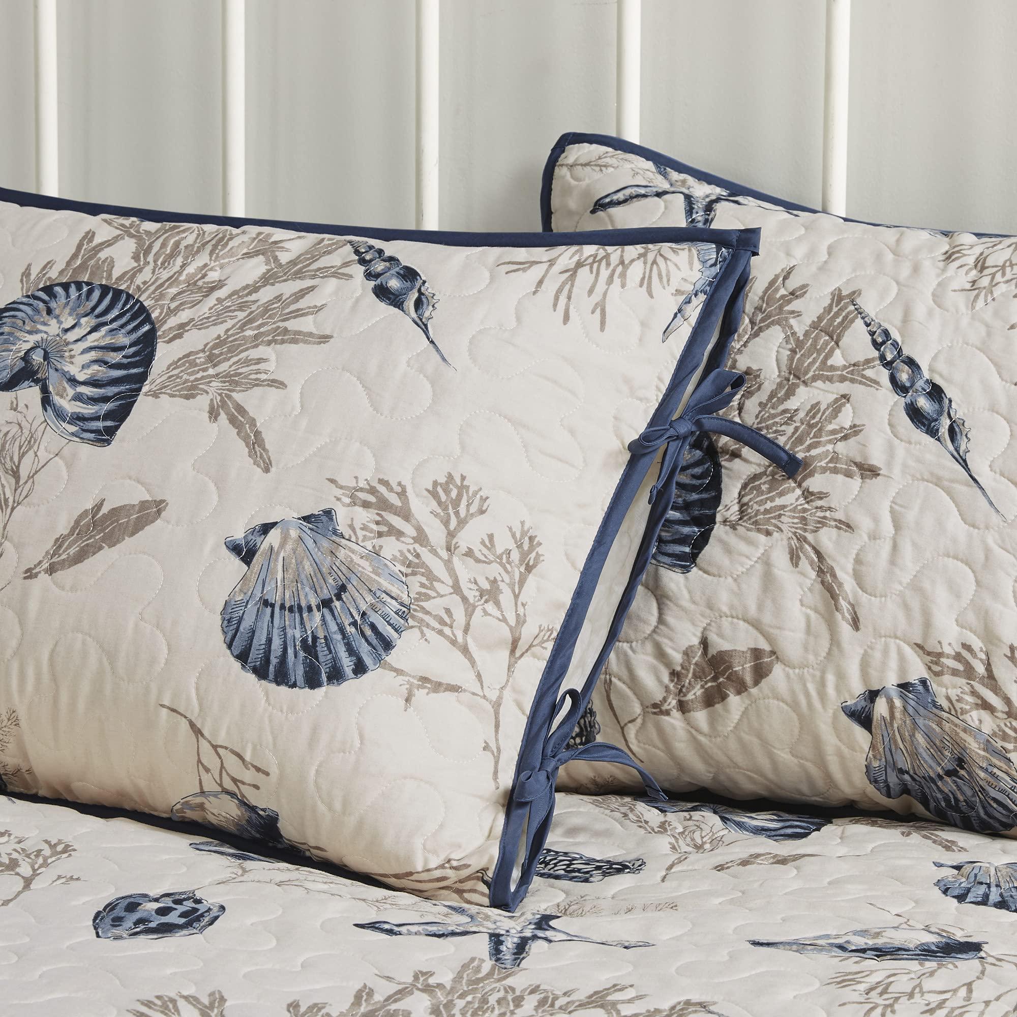 Madison Park Madison Park Daybed Cover Double Sided Quilting Casual Design All Season Bedding Set with Bedskirt, Matching Shams, Decorative Pillow, 75 in x 39 in, Seashell Blue