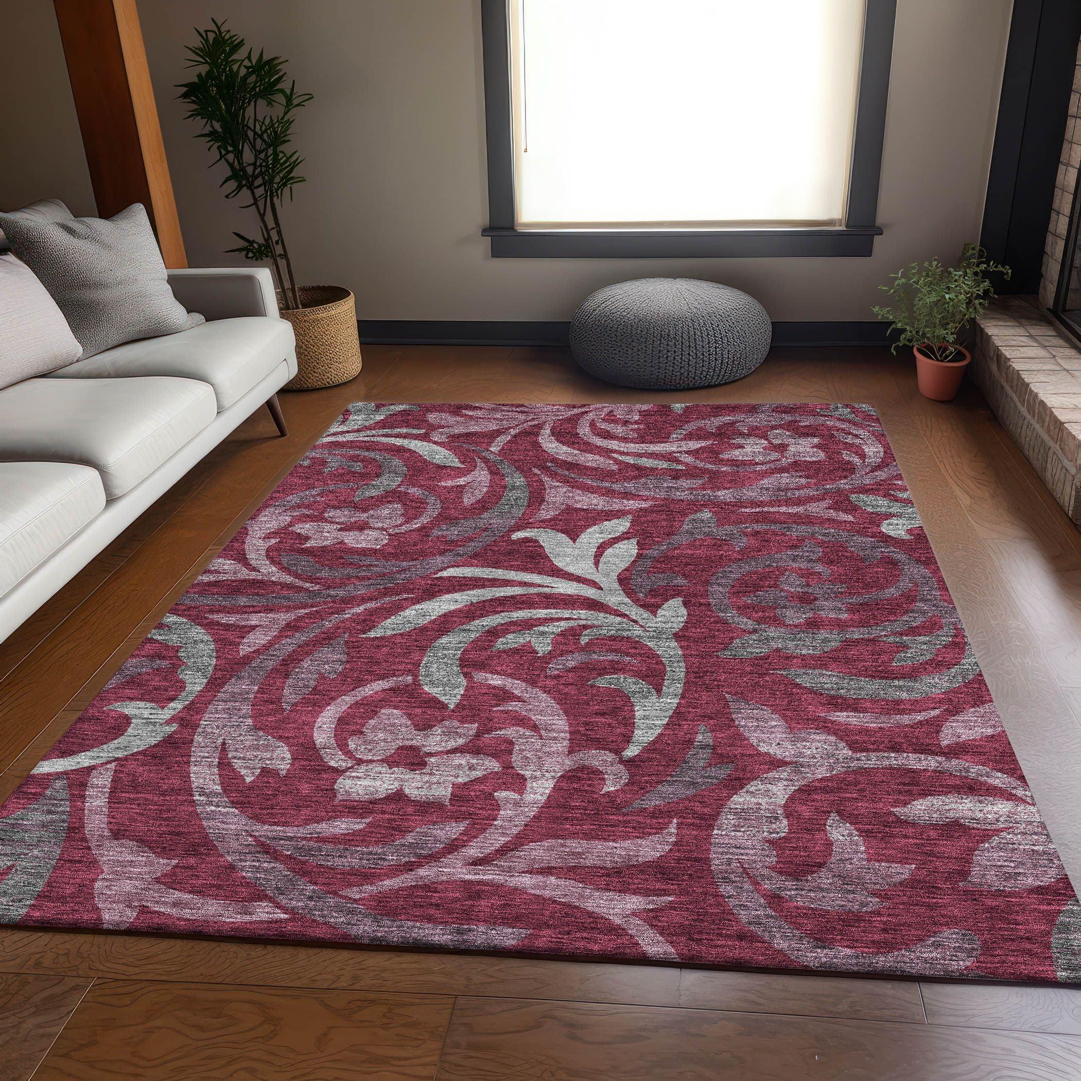 Addison Rugs Addison Rugs Chantille ACN764 Garnet 10' x 14' Indoor/Outdoor, Machine Washable, Easy Clean, Non Shedding, Bedroom, Living Room, Dining Room, Kitchen, Patio Rug