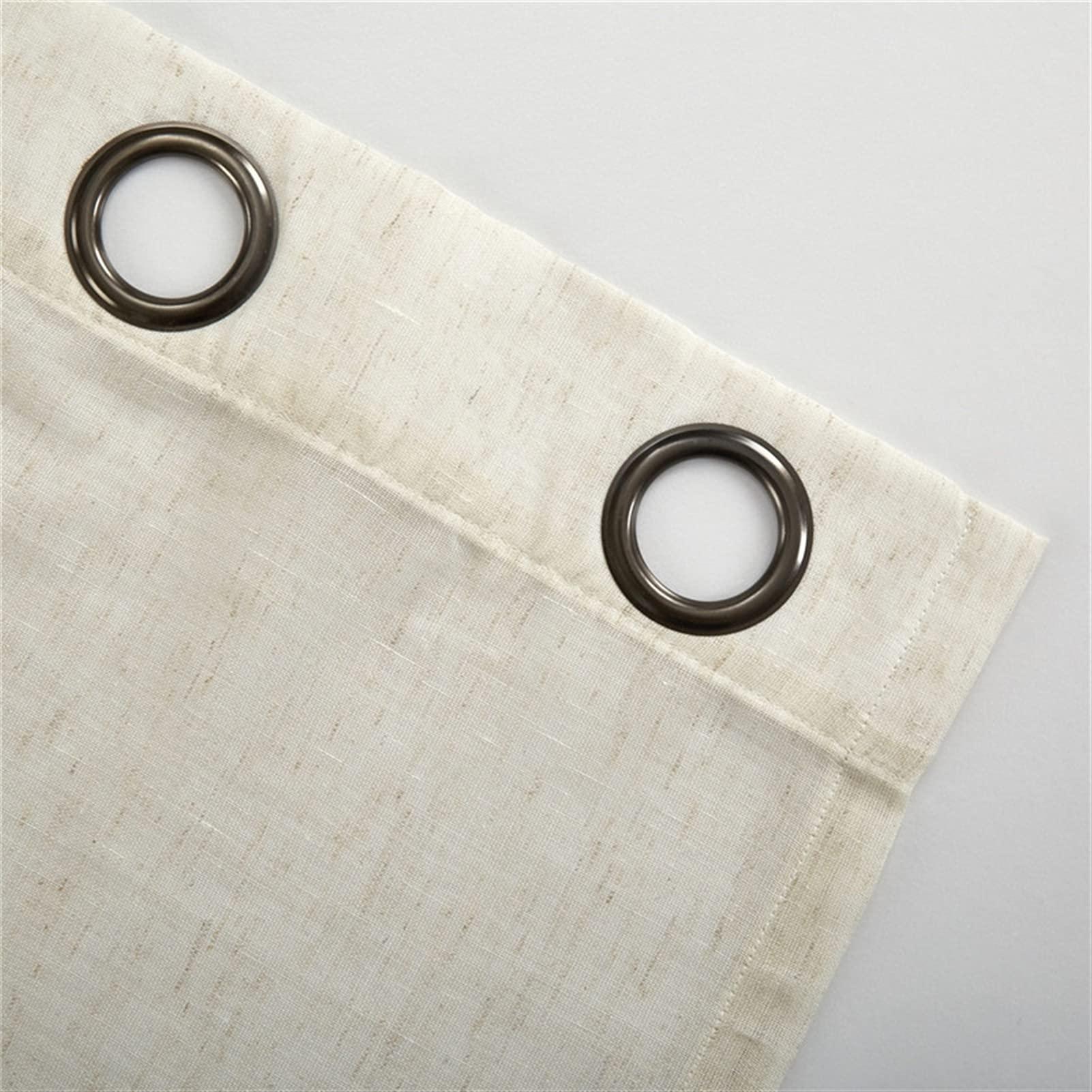 UEAUY UEAUY Natural Linen Curtains Washable Window Treatments Sheer Curtain for Living Room Bedroom Privacy Soften Sunlight Drapes Khaki 2 Panels 72" W x 63" L