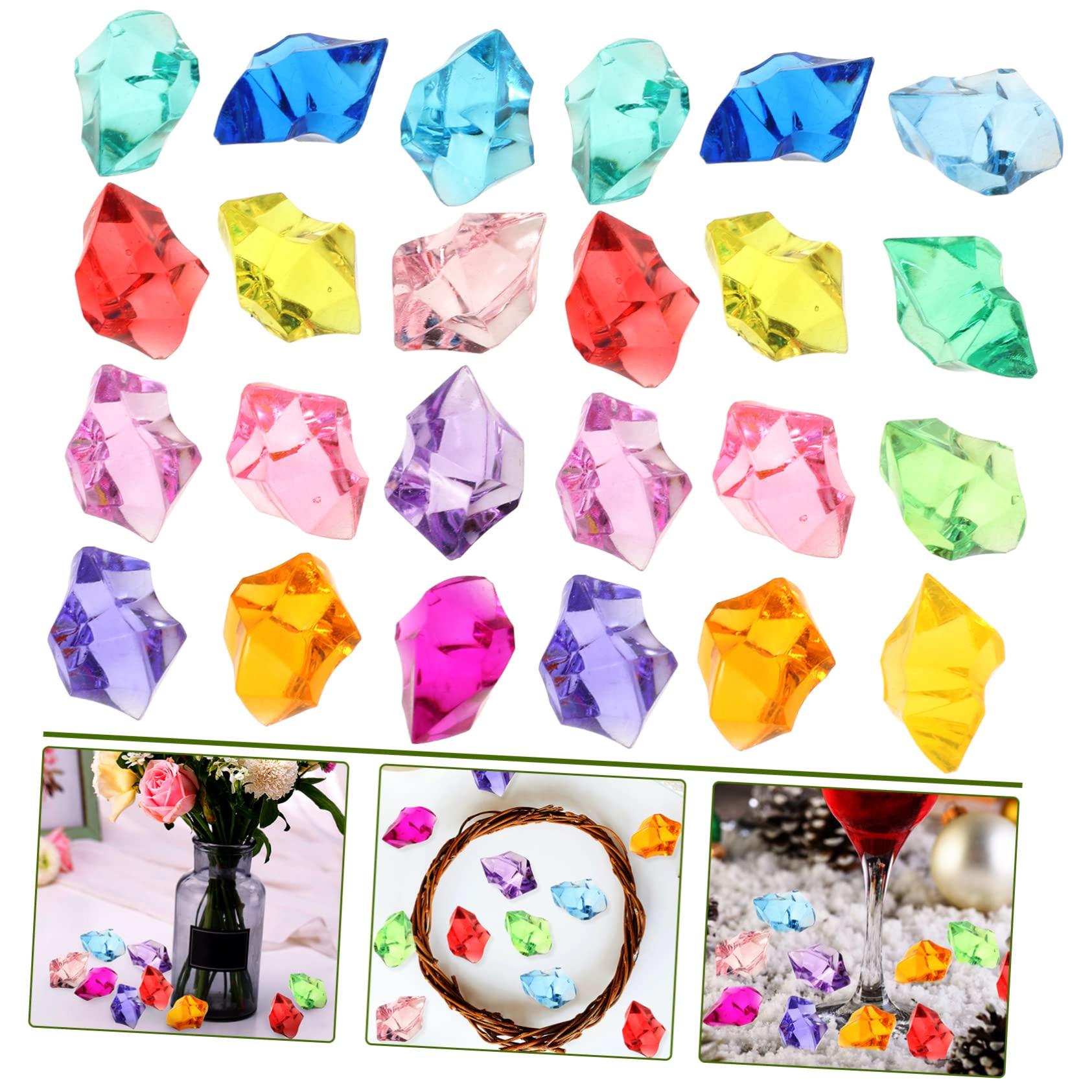 Didiseaon Didiseaon 1 Pack Plastic Ice Cubes Ice Cube Prop Fake Crushed Ice Rocks Clear False Ice Square Party Table Scatters Clear Vases for Flowers Faux Stone Ice Cubes Decor Banquet Table Irregular