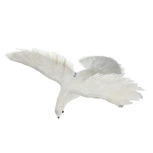 Baoblaze Baoblaze 1x Artificial Feathered Pigeon Decoy Bird Garden Decor, 4 White Flying