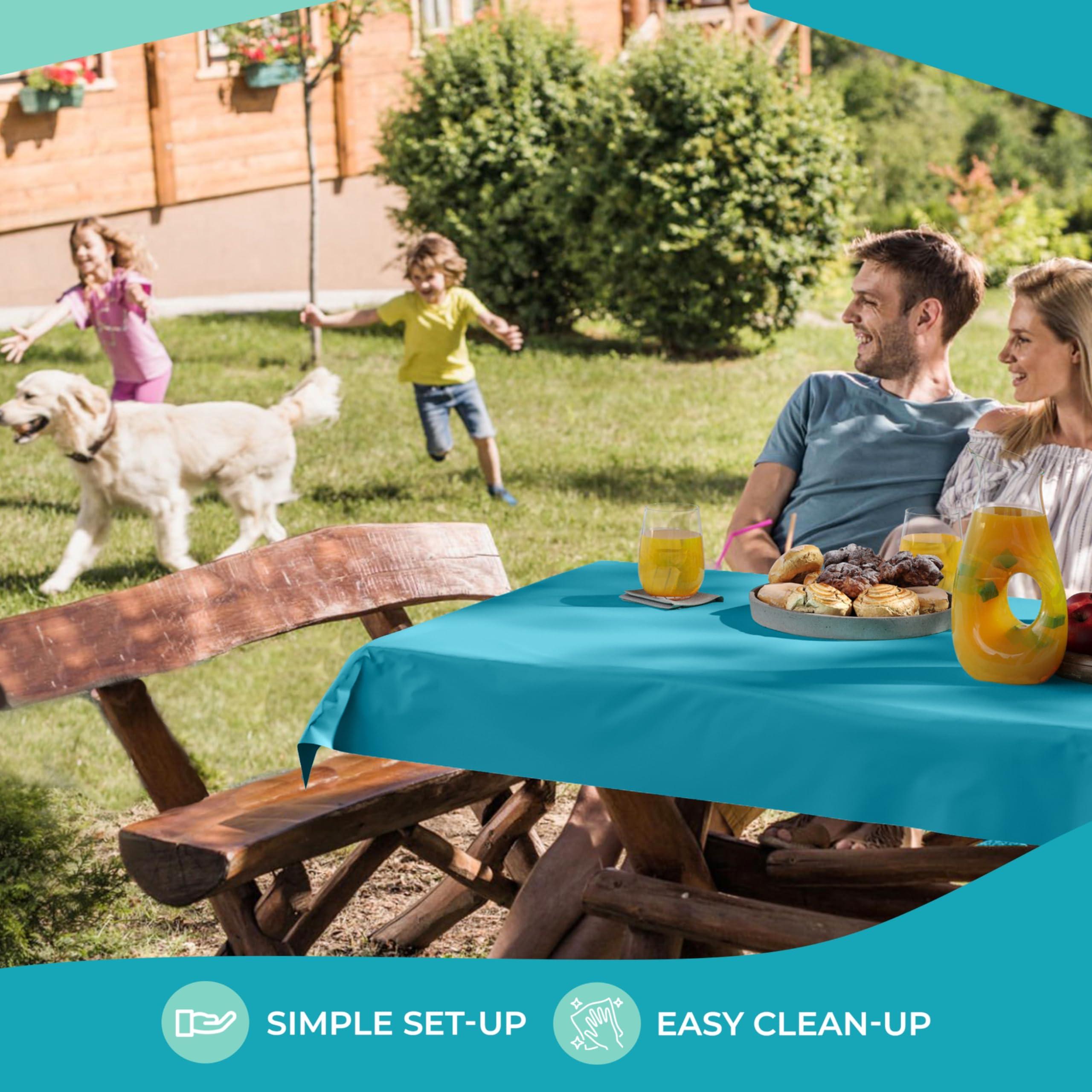 Exquisite Exquisite Turquoise Plastic Table Cover Roll 40\" X 300\' Table Cloth Plastic Cover Roll - Premium Quality Banquet Rolls - Disposable Tablecloth Rolls - Table Cloth Rectangle Table Rolls