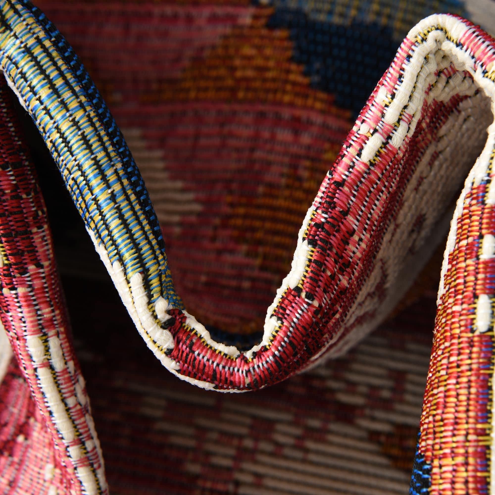 Rugs.com Rugs.com Outdoor Southwestern Collection Rug 7' 10 x 10' Multi Flatweave Rug Perfect for Living Rooms, Large Dining Rooms, Open Floorplans