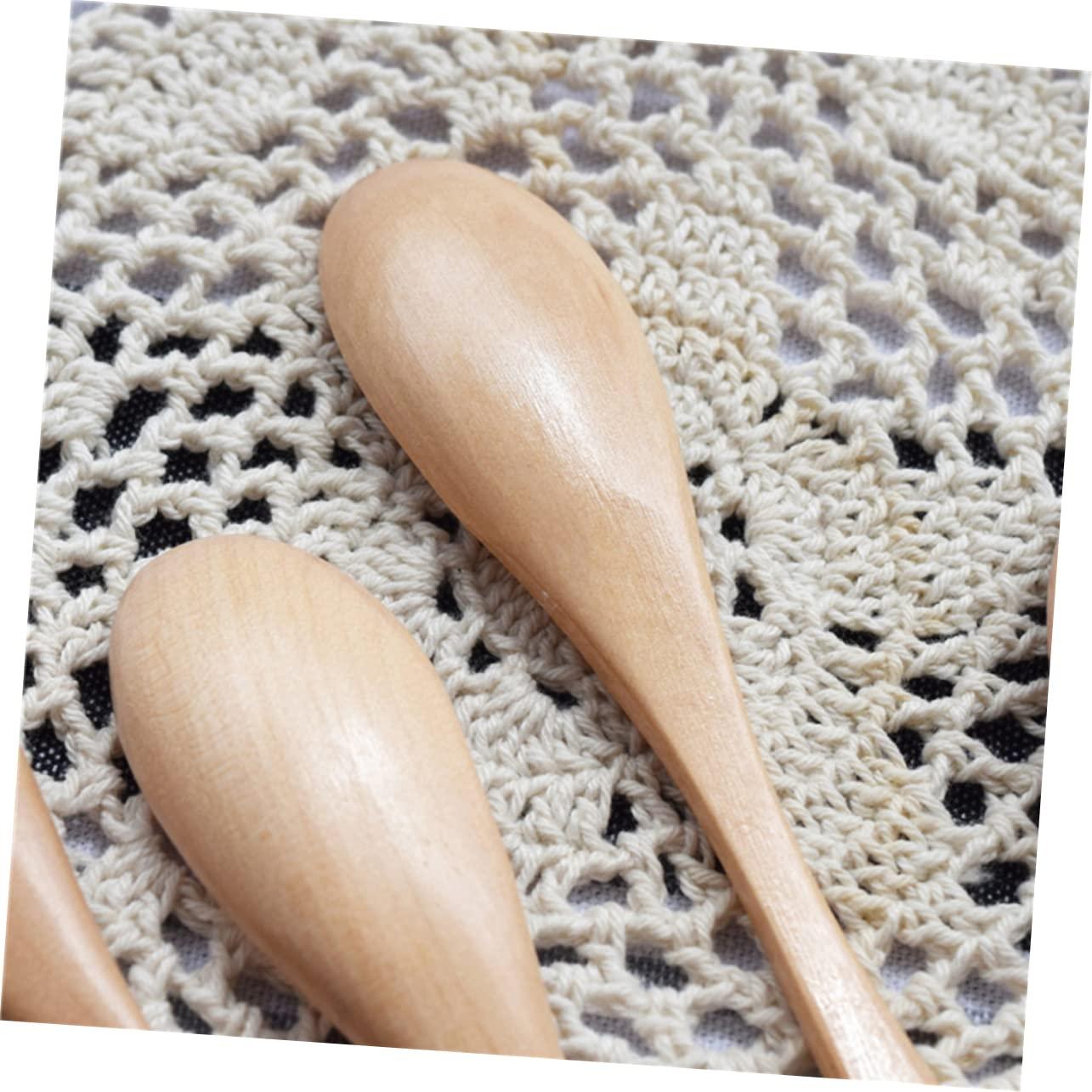 VILLCASE VILLCASE 6PCS Kids Wooden Spoons Mini Oval Spoon Set Reusable and Smooth Texture for Jam Condiments Soup Kids Ware