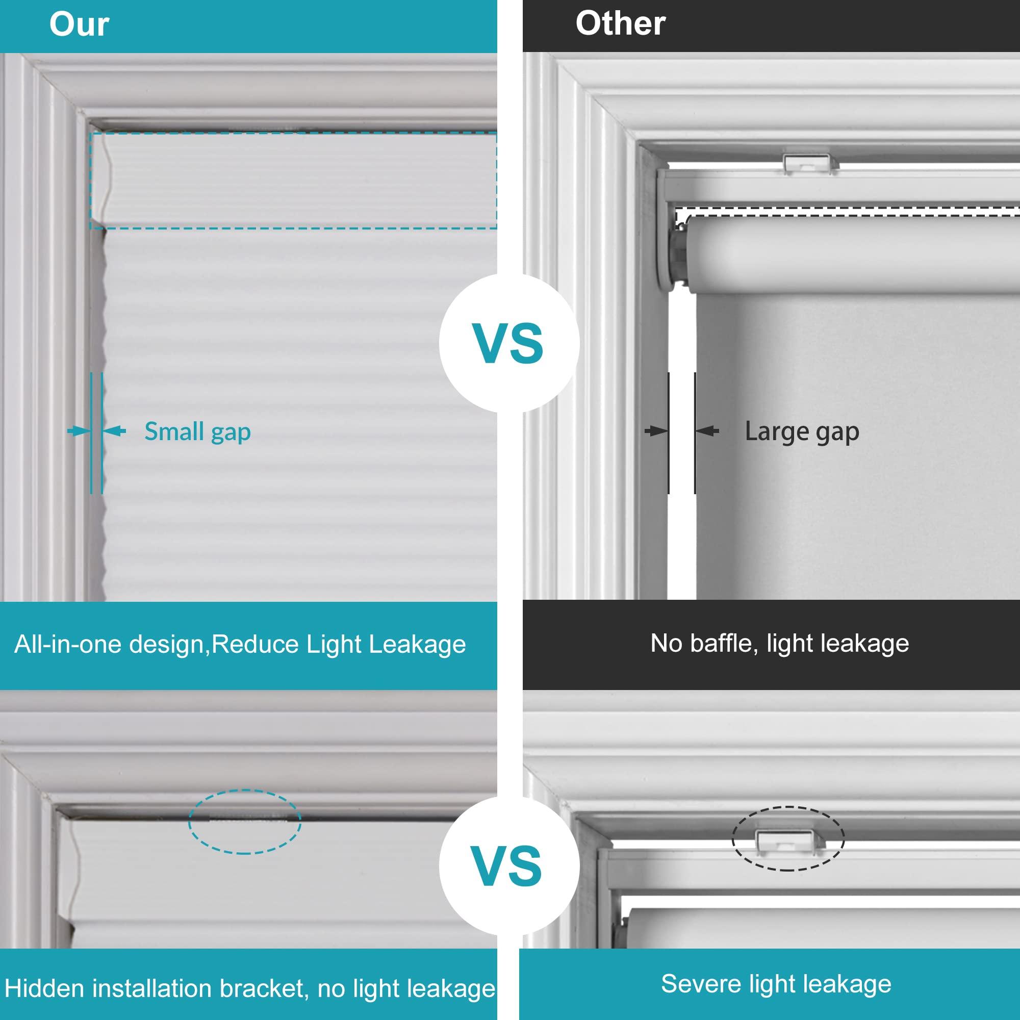 HOTSOON HOTSOON Cordless Cellular Shades Blackout Honeycomb Blinds for Windows Pull Down Room Darkening Cellular Blinds Thermal Insulated Windows Shades for Home Bedroom Office Door,Dark Brown,60" W x 64" H