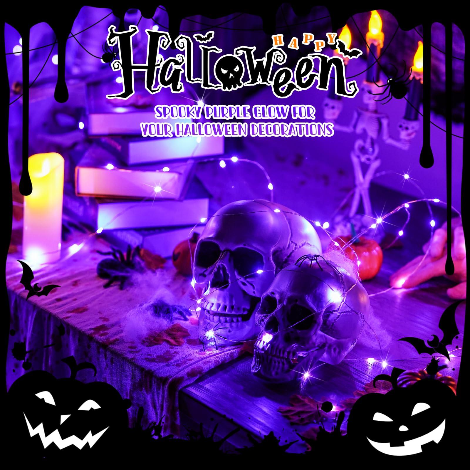 JMEXSUSS JMEXSUSS 8 Pack 50 LED Fairy Lights Battery Operated - Purple Christmas Lights for Gift Party Garden Patio Home Halloween Christmas Decorations