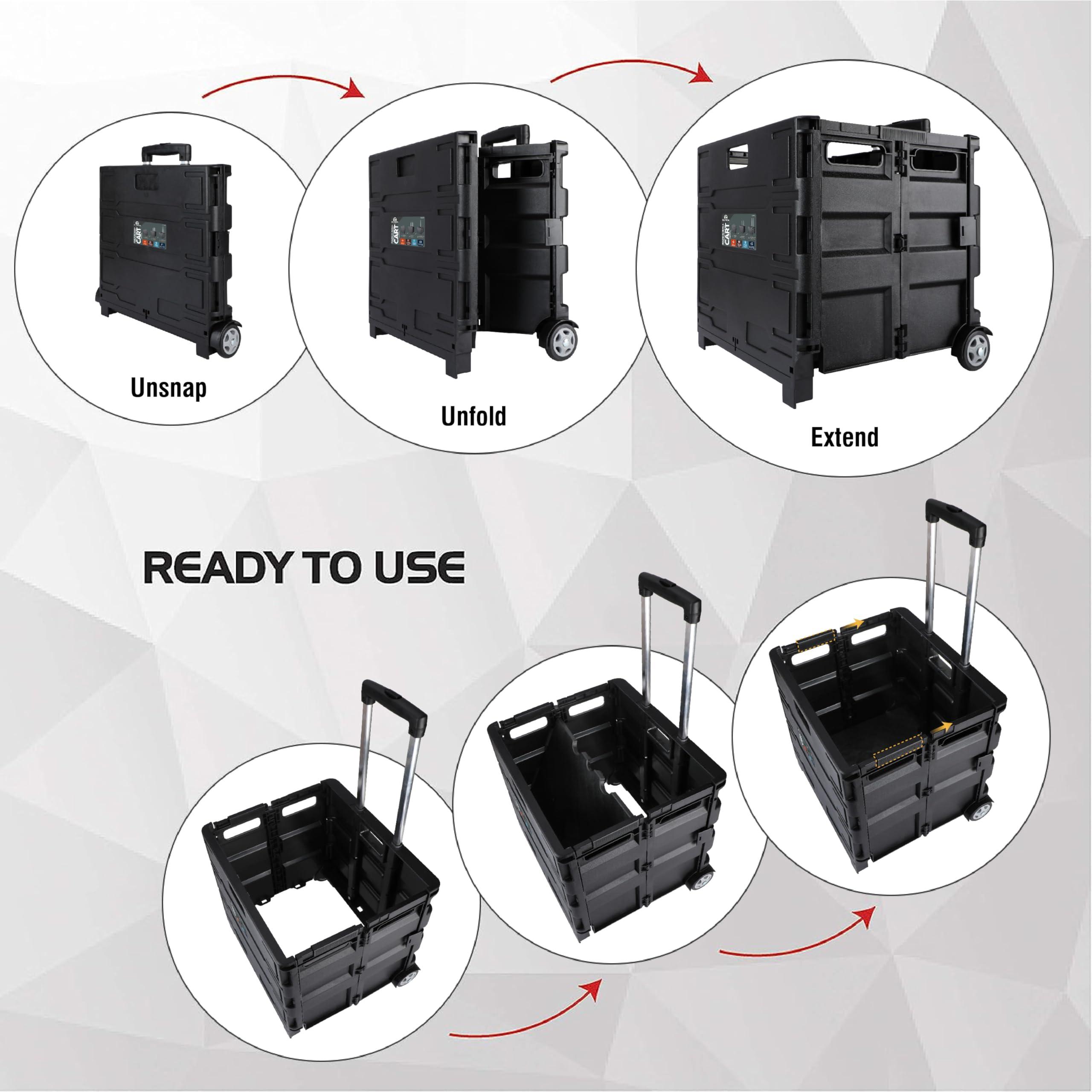 Olympia Tools Olympia Tools 85-010 Grand Pack-N-Roll Portable Tools Carrier with Telescopic Handle, 80 Lb. Load Capacity, Black