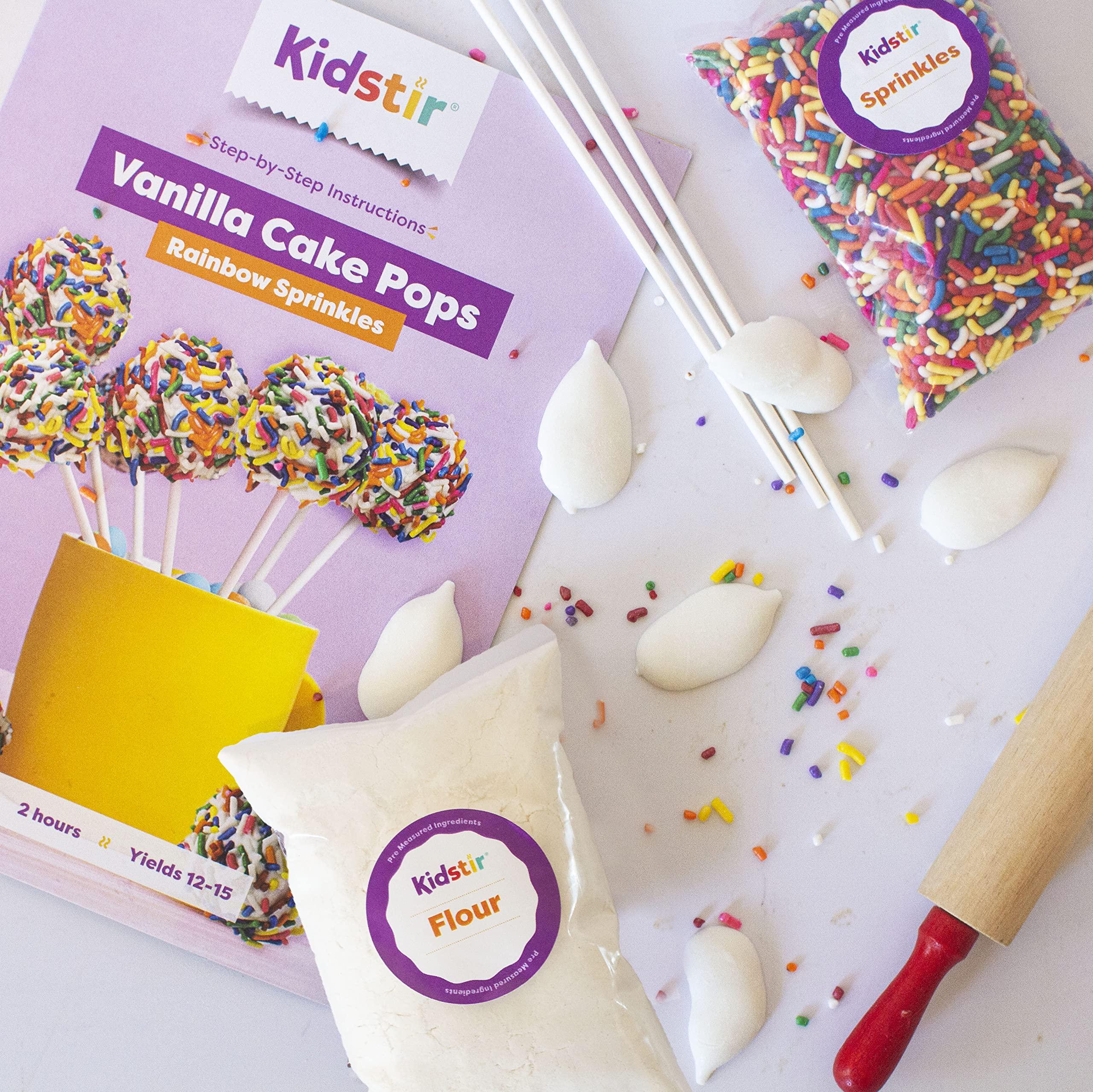 Kidstir KIDSTIR Kids Baking Set DIY Baking Kits, Cake Pop Kit with Everything, All-in-One Baking Kit with Cake Pop Stand, Pre-Measured Ingredients, Best Gift Idea for Boys and Girls Ages 6-12. Vanilla