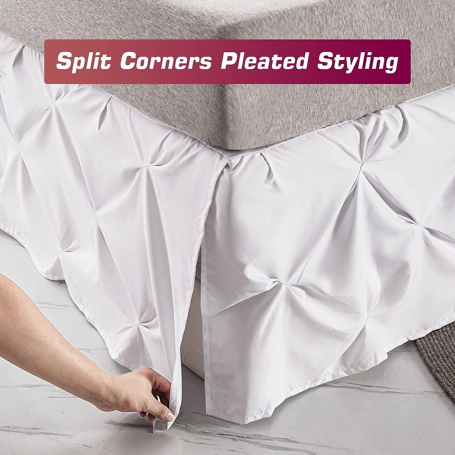 Sheets N More Hotel Quality 600 Thread Count Pinch Pleated Bed Skirt Classic Tailored Styling Bed Skirt Wrinkle and Fade Resistant, 100 % Egyptian Cotton Solid Luxurious Decorative, 12 Inch Drop {Twin , Red}