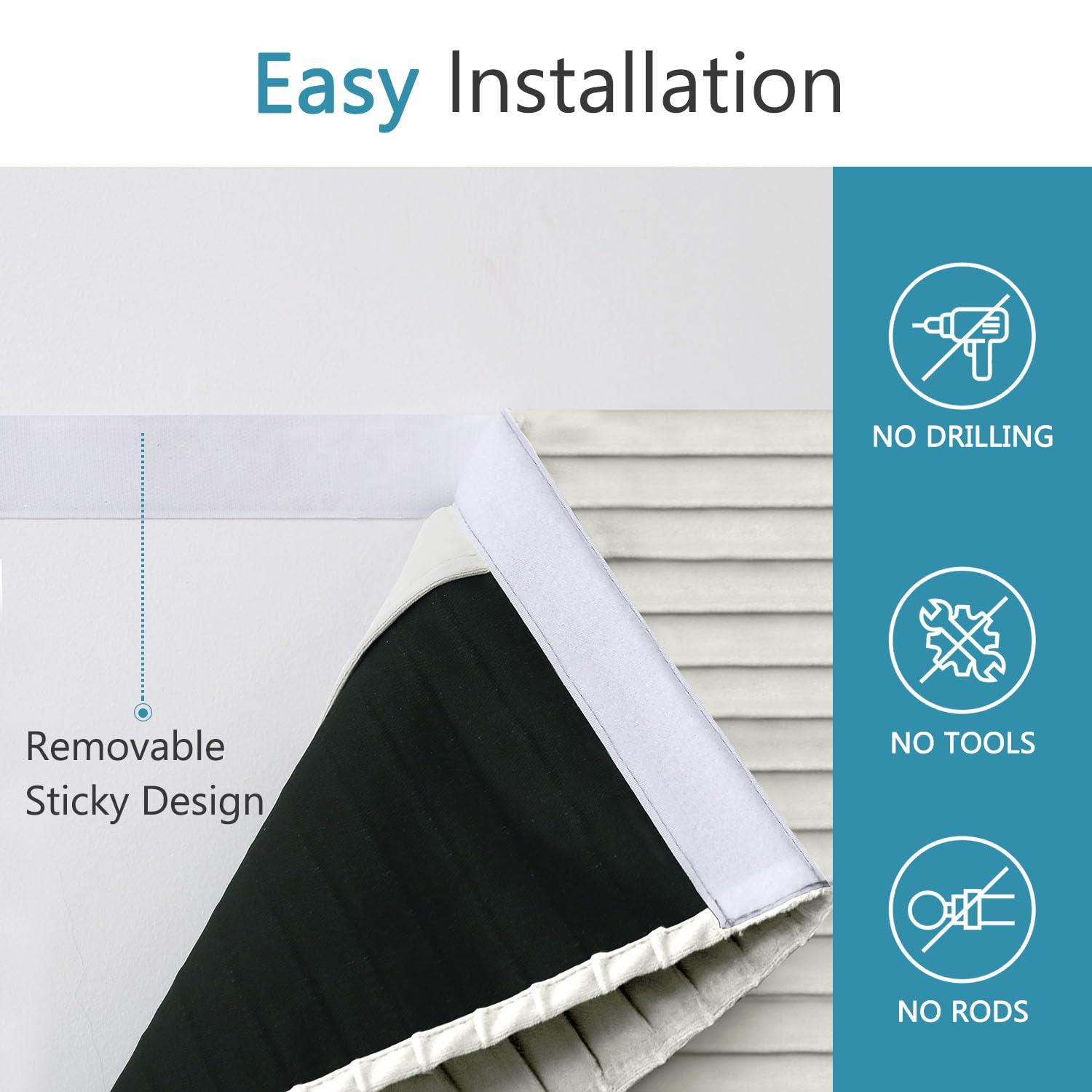 Muamar Muamar Side Door Window Curtains, Front Door Curtains for Small Window, Privacy Door Shades for Sidelight Curtains, Thermal Insulated Door Side Window Covering, White, 1 Panel, W12 X L70