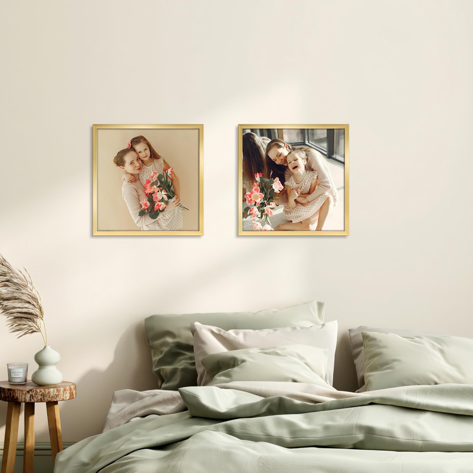 Giftgarden Giftgarden 12x12 Picture Frame Gold, 12 by 12 Thin Square Frame for Photo Gallery Wall Tabletop Display, Single