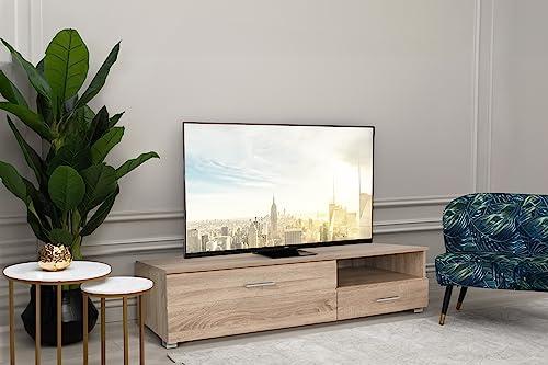 URBANIEN URBANIEN 60 Inch TV Stand Console Entertainment Center with Drawer, One Storage and Open Space Compartments. Accommodates up to 70 TV. Contemporary Style. Perfectly Match Any Living Room.