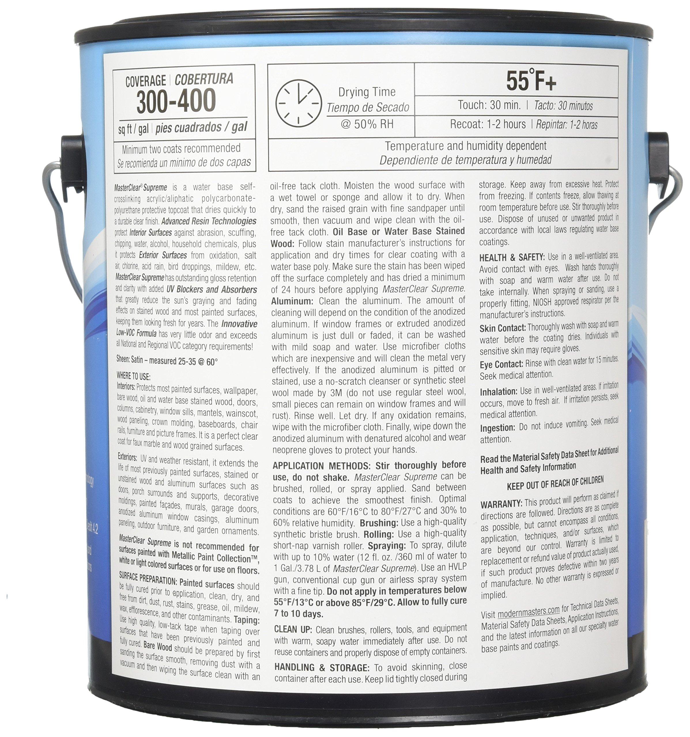 Modern Masters 1 gal Modern Masters MCS902 Clear MasterClear Supreme Protective Clear Coat, Satin