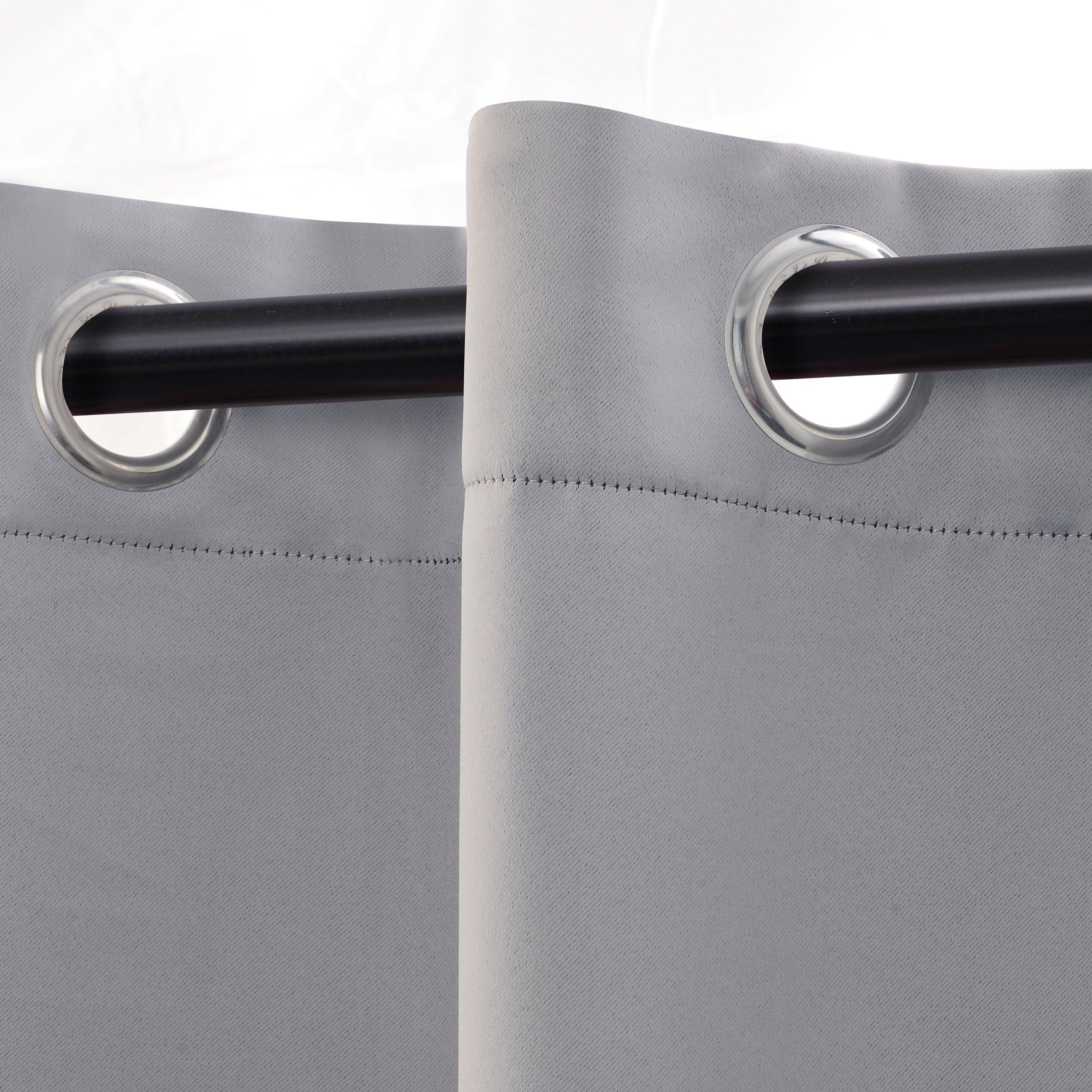 Superior Superior Blackout Curtains, Room Darkening, Bedroom, Living Room Window Accents, Sun Blocking, Thermal, Classic Modern with Rod Pockets or Grommets, Solid Collection, 4 Panels, 52" x 120", Silver