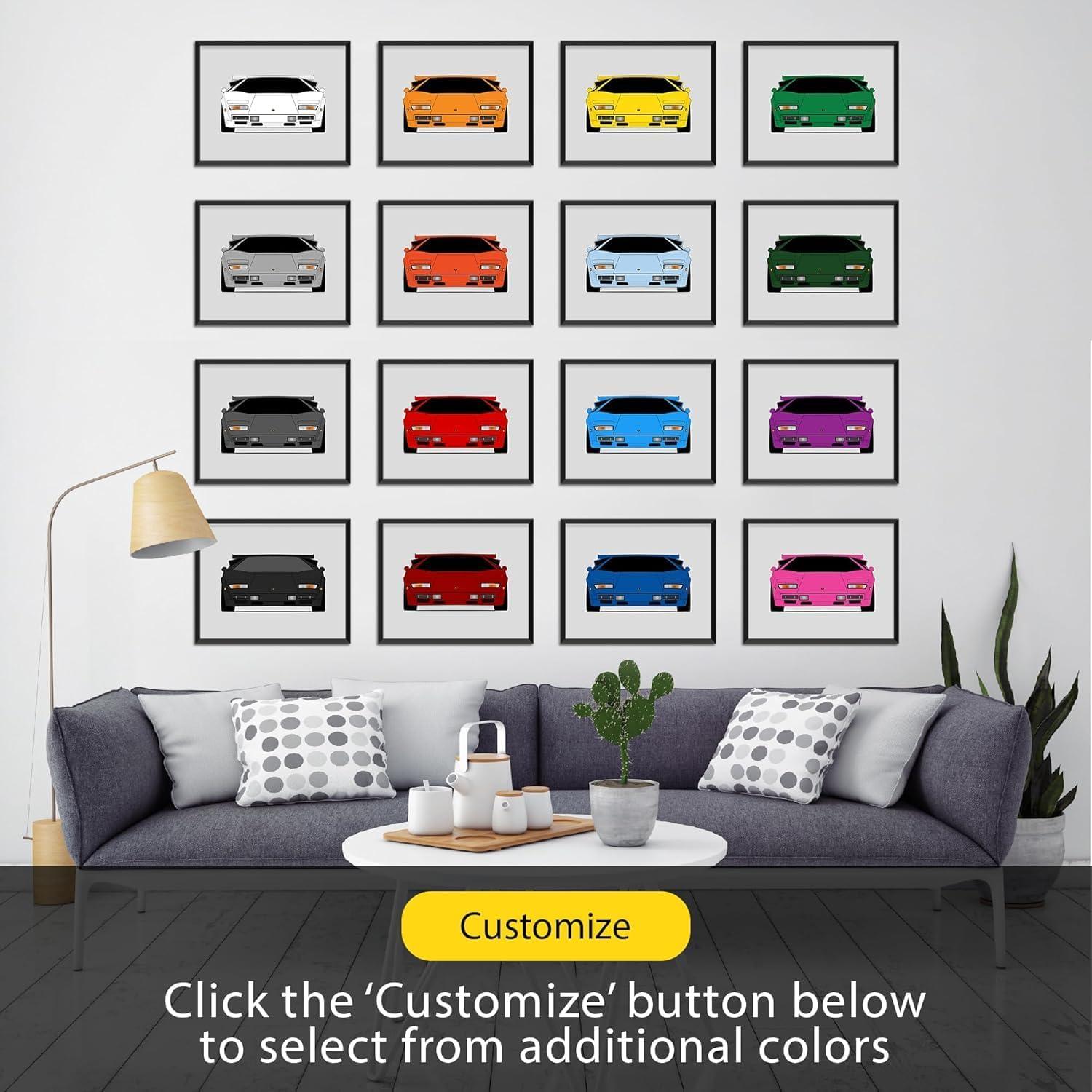 Custom Car Posters Custom Car Posters Chevy Camaro SS (2010-2013) 5th Generation Print Wall Art Decor Handmade - 8x10\" Satin Print (Unframed)