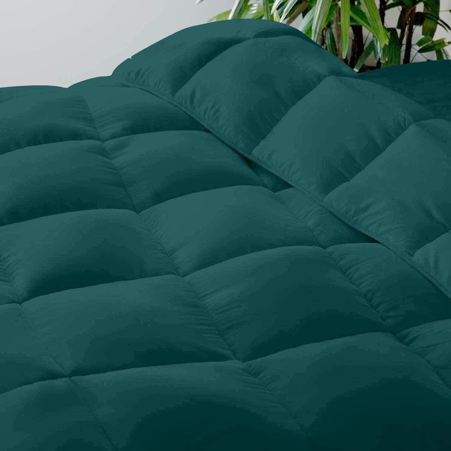 ROYAL ORGANIC SHEET 100% Organic Cotton 3 Pieces Comforter Sets Hotel Quality 400 GSM GOTS Certified 800 TC (1pc Comforter Box Stitch & 2pc Pillow Shams) (Teal Solid Oversize King(120\"X128\") Inch,