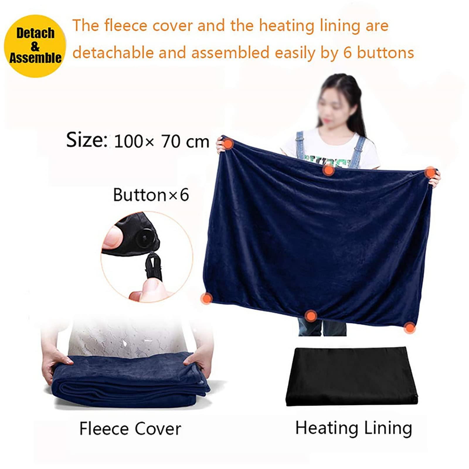 EKAYG Electric Heating Shawl,Constant Temperature Heating Heated Blanket USB Charging Port for Offices Cars Travel Easy to Use (Brown)