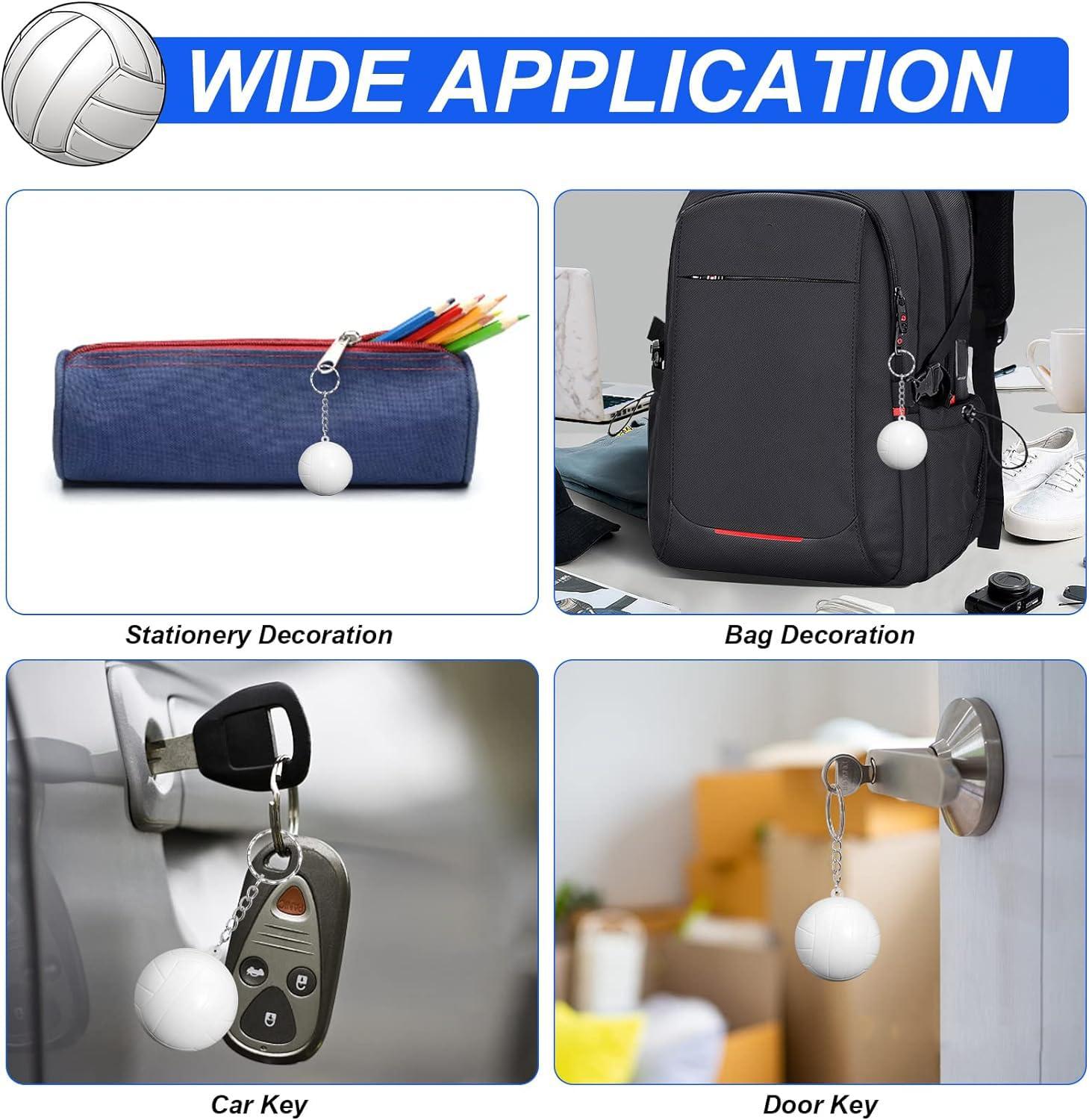 Ocbewua 24 Pack Volleyball Keychains,Volleyball Party Favors Supplies,Mini Volleyball Stress Ball Keychains,Sports Ball Keychains,School Carnival Reward,Party Bag Gift Fillers for Boys Girls Kids (Volleyball)