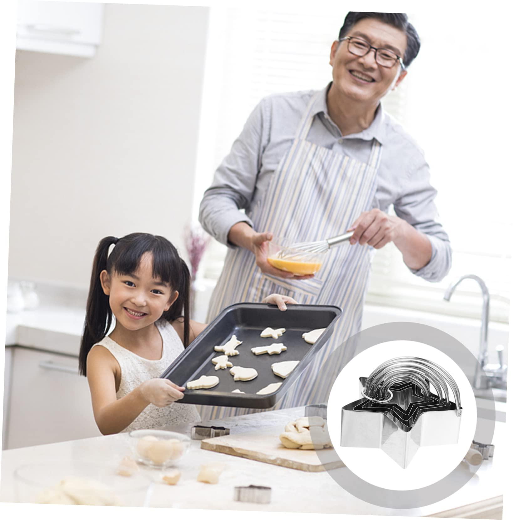 PRETYZOOM PRETYZOOM Biscuit Mold Set 5 Pcs Star Cookie Cutters Baking Molds for Biscuits Stainless Steel Cookie Cutter Shape for Fondant Crafts