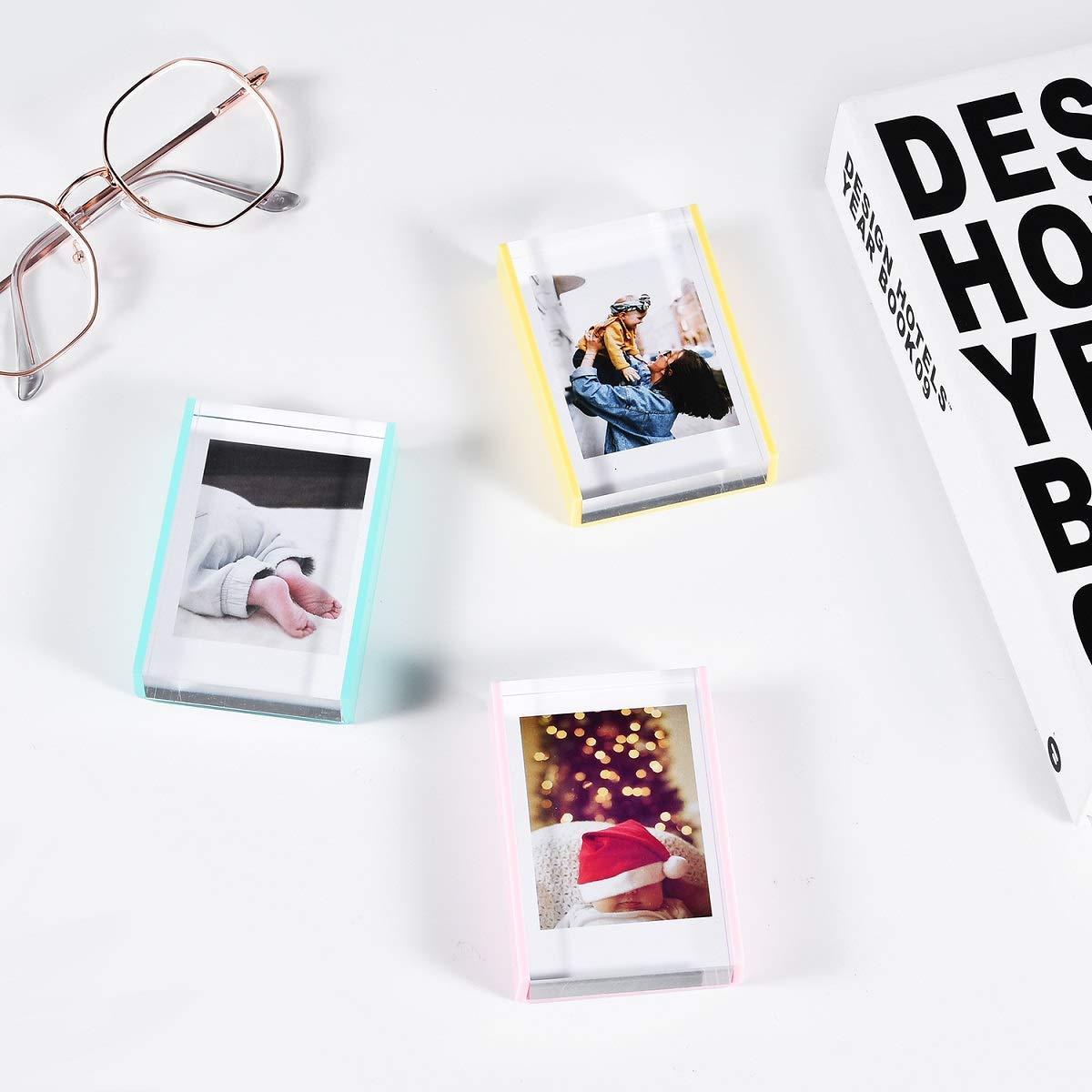 Phattopa Instax Mini Film Picture Frames, 2x3 Fujifilm Polaroid Picture Frame, Mini Instax Acrylic Photo Frame, Wallet Size Instant Picture Frames, Desktop Small Photo Frame, Polaroid Photo Display Holder