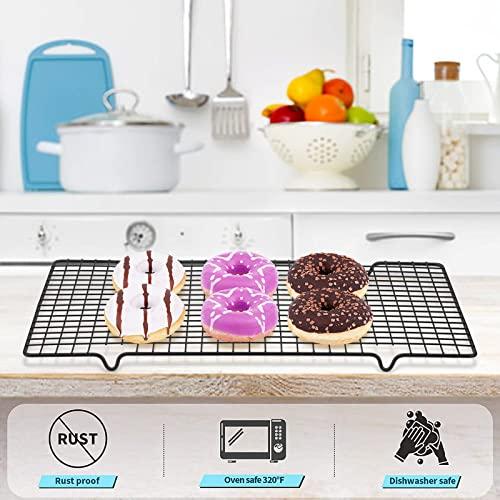 Tebery Tebery 4 Pack Black Heavy-Duty Wire Cooking Rack Baking Racks, Nonstick Baking & Cooling Grid for Roasting, Cooking, Grilling, Drying - 16\" x 10\"