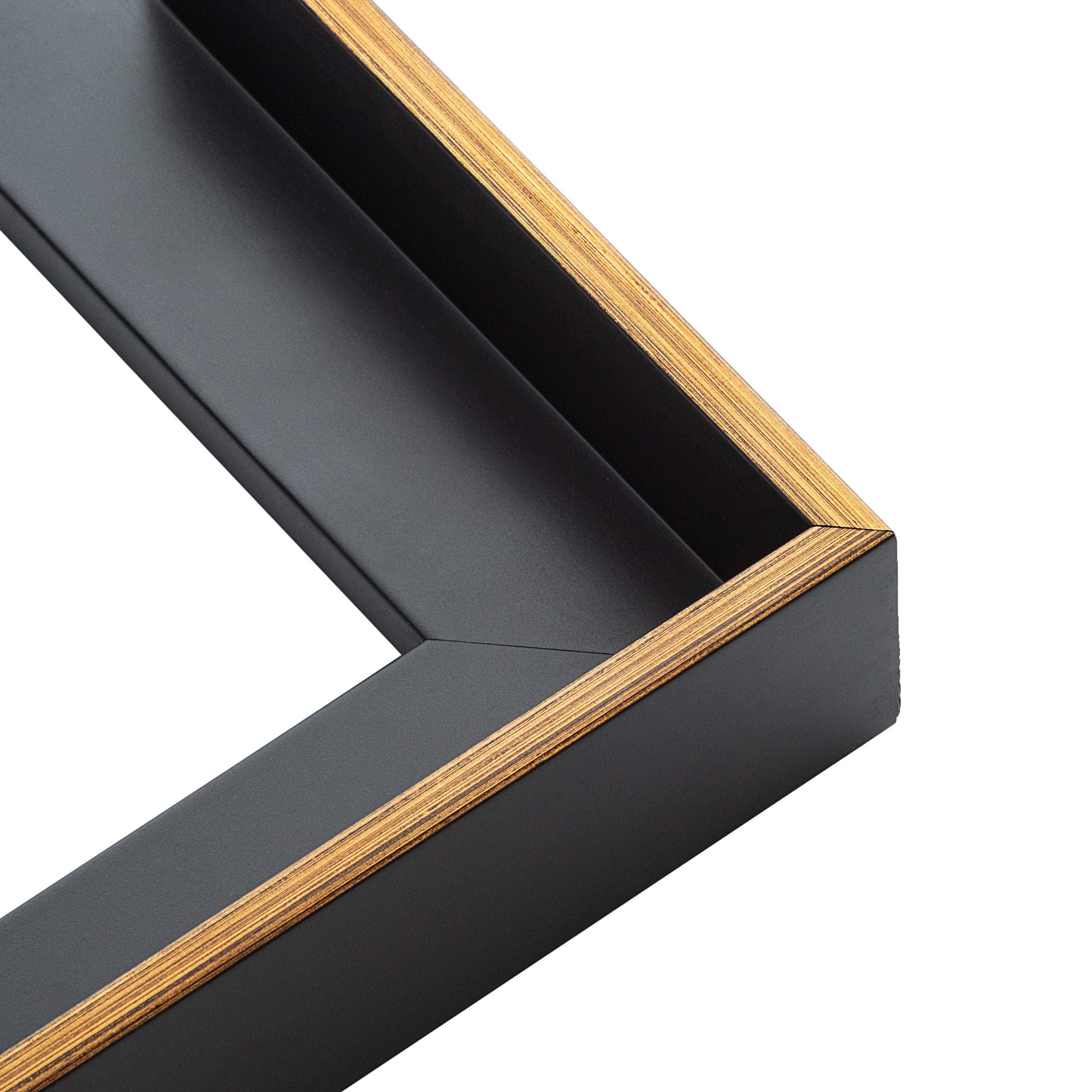 CustomPictureFrames.com CustomPictureFrames.com 26x40 Canvas Frame Gold Solid Wood Floater Frame Width 1 Inches | Interior Frame Depth 1 Inches | Oro Contemporary Canvas Frame Complete with Canvas & Hanging Hardware